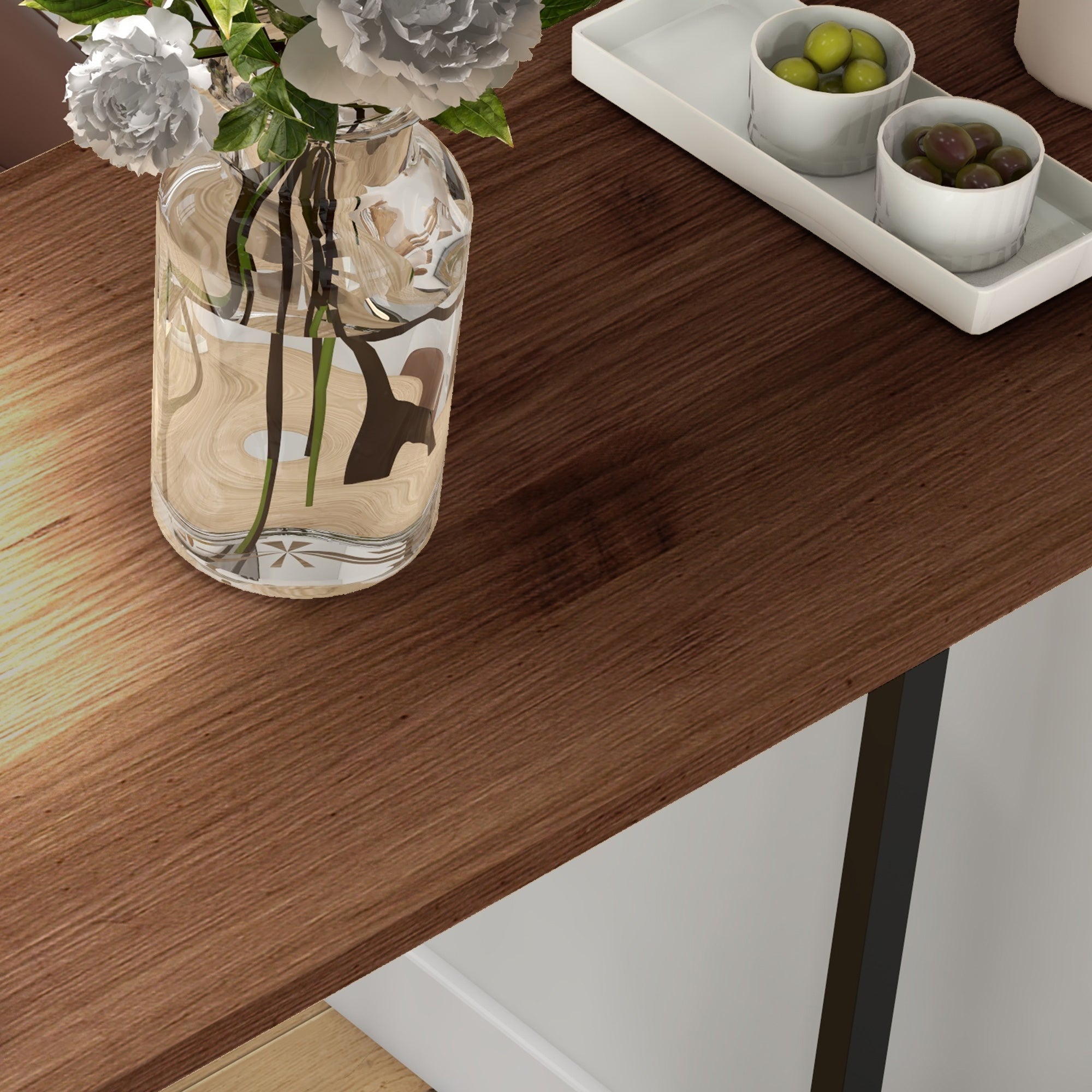 Logidon bartafel bruin houtlook met stalen frame 120 x 40 x 105 cm