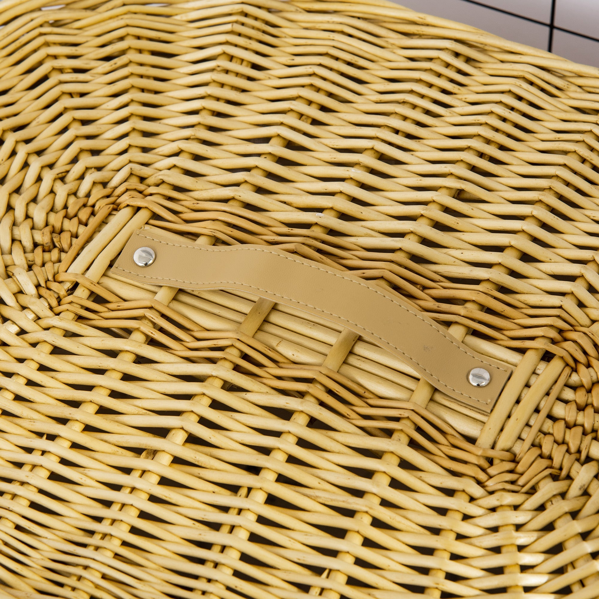 Logidon wasmand met deksel van riet 100 L naturel 51x38x57cm