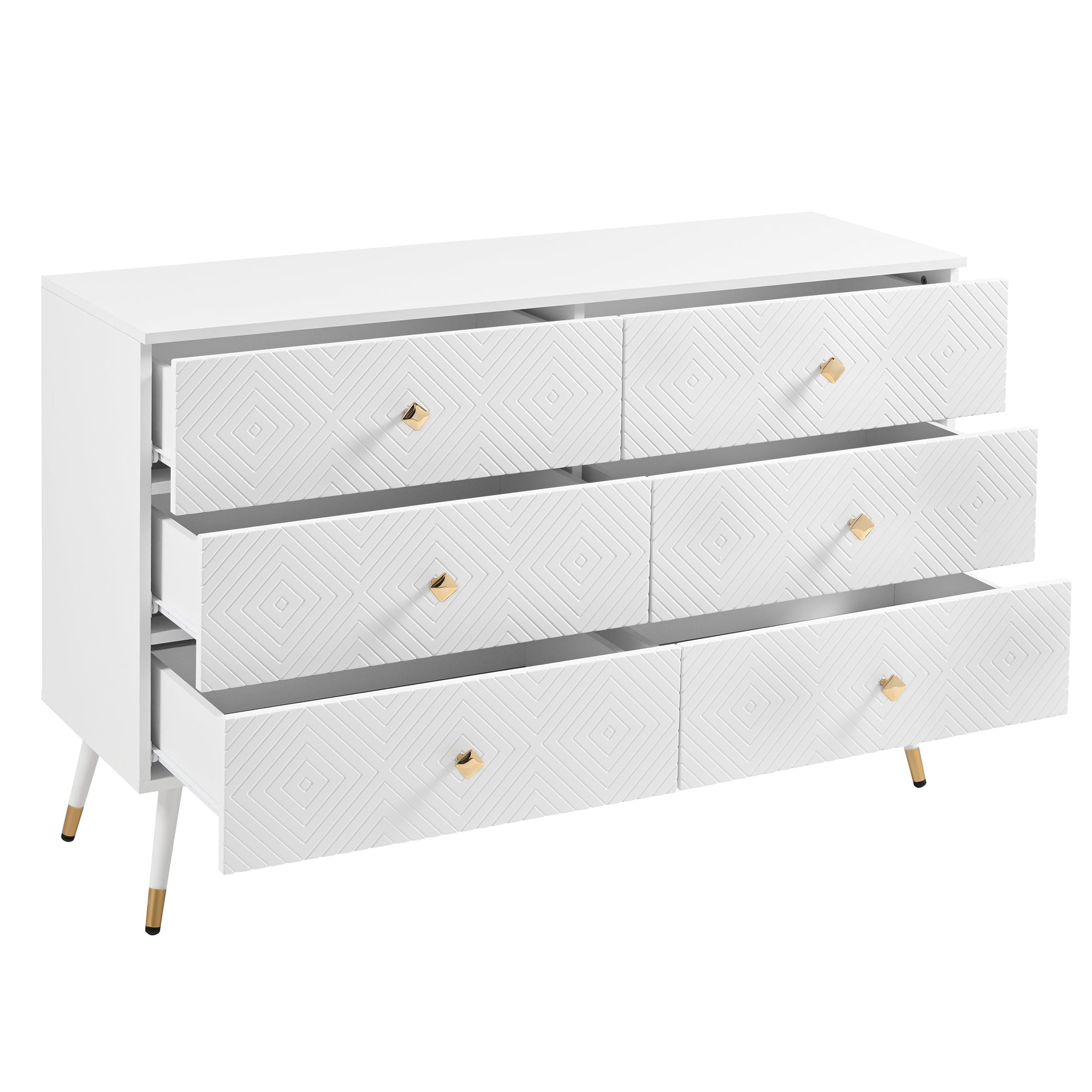 Logidon Moderne ladekast 6 lades 120x40x80 cm wit