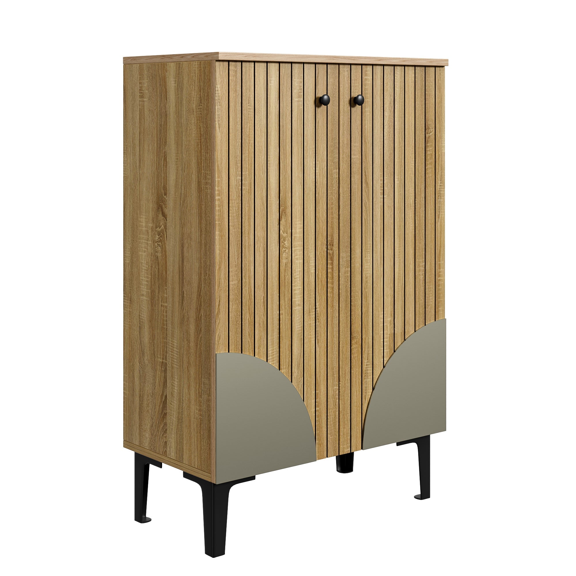 Logidon moderne schoenenkast van natuurlijk hout, ruimtebesparende organizer