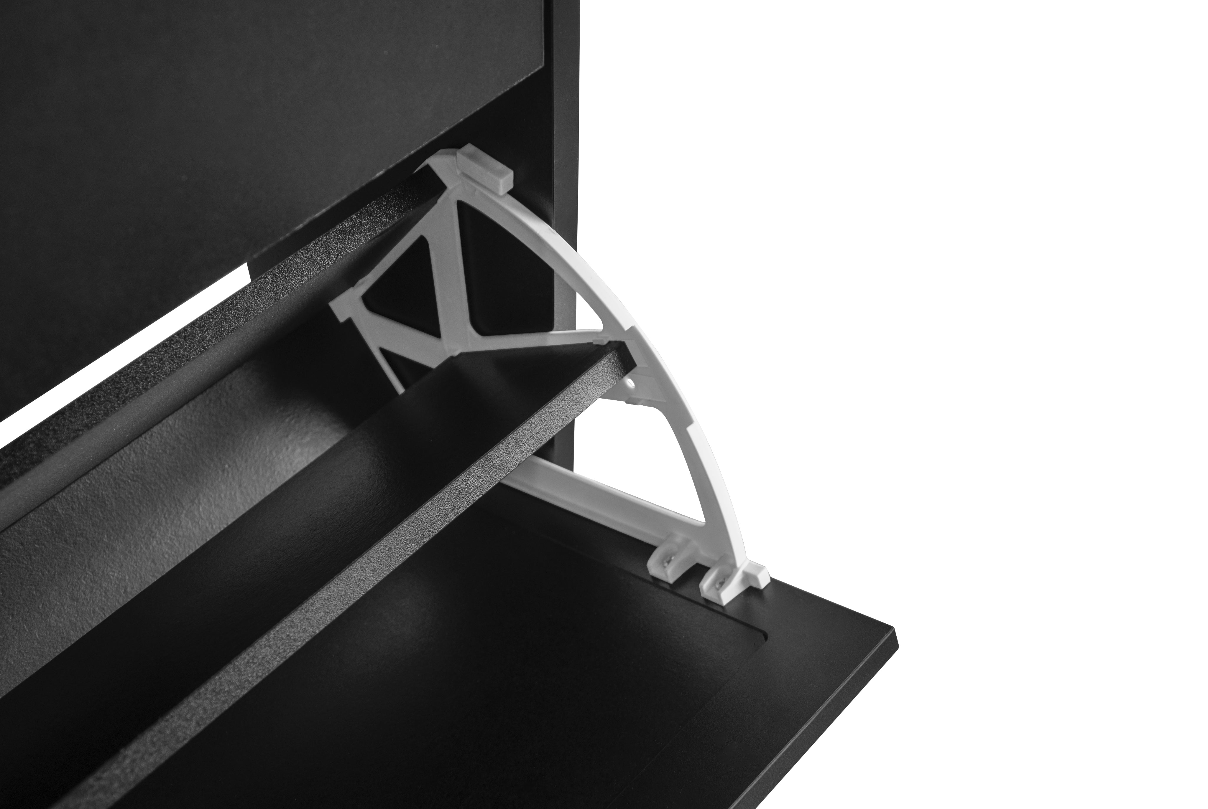 Logidon Schoenenkast Zwart Rotan Look Twee Deuren 60 cm Lengte