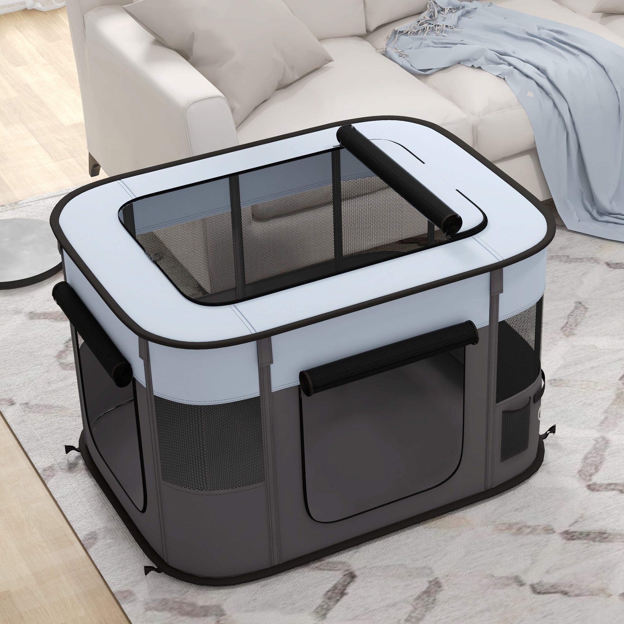 Logidon Puppy Run Opvouwbare Box Grijs 94 x 74 x 60 cm