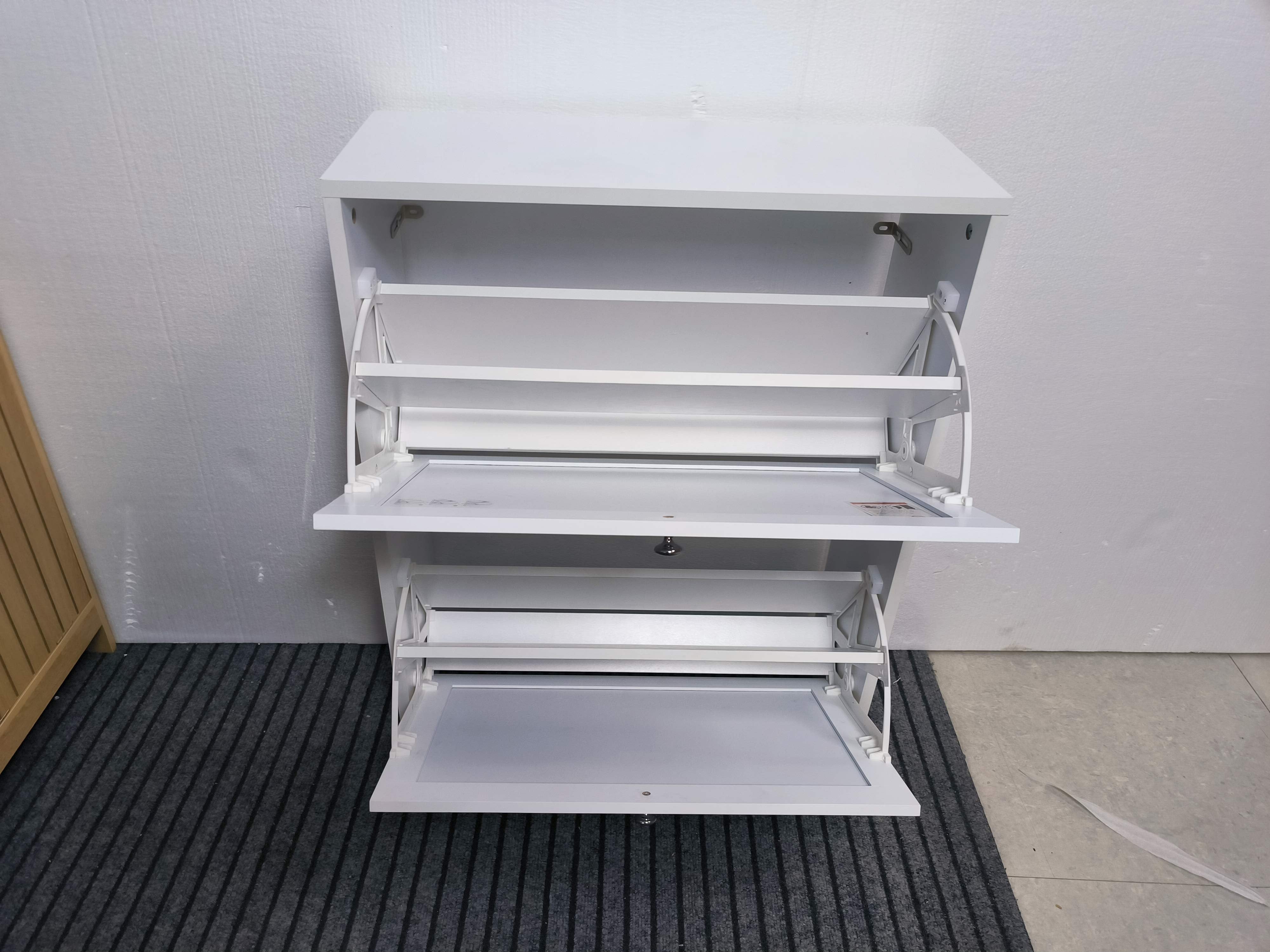 Logidon 60 cm witte schoenenkast vrijstaand met 2 inklapbare lades