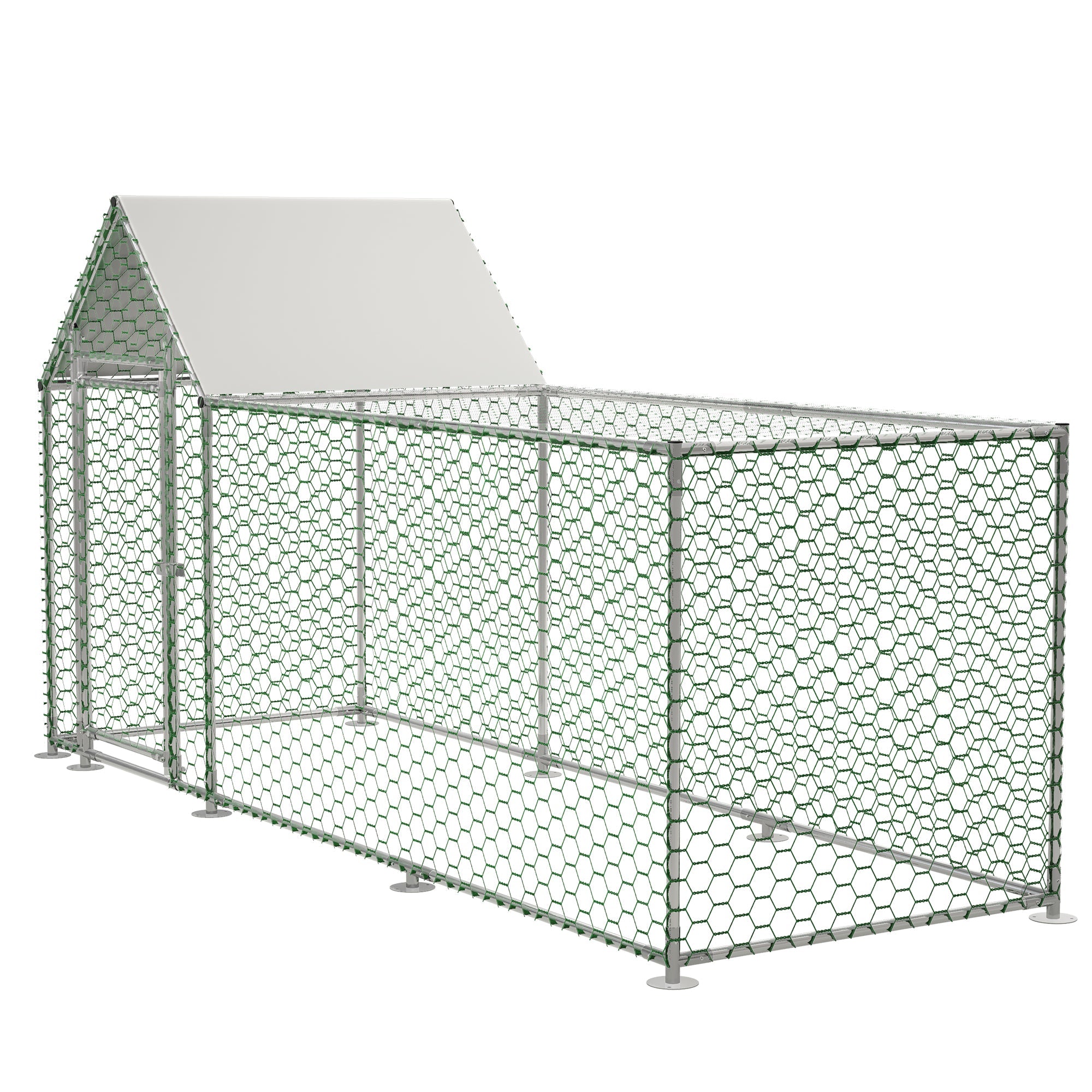 Logidon kippenhok 3x1x1,5 m metalen behuizing met veiligheidsslot