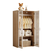 Logidon kinderkledingkast met glazen fronten, 80x50x150 cm, wit hout