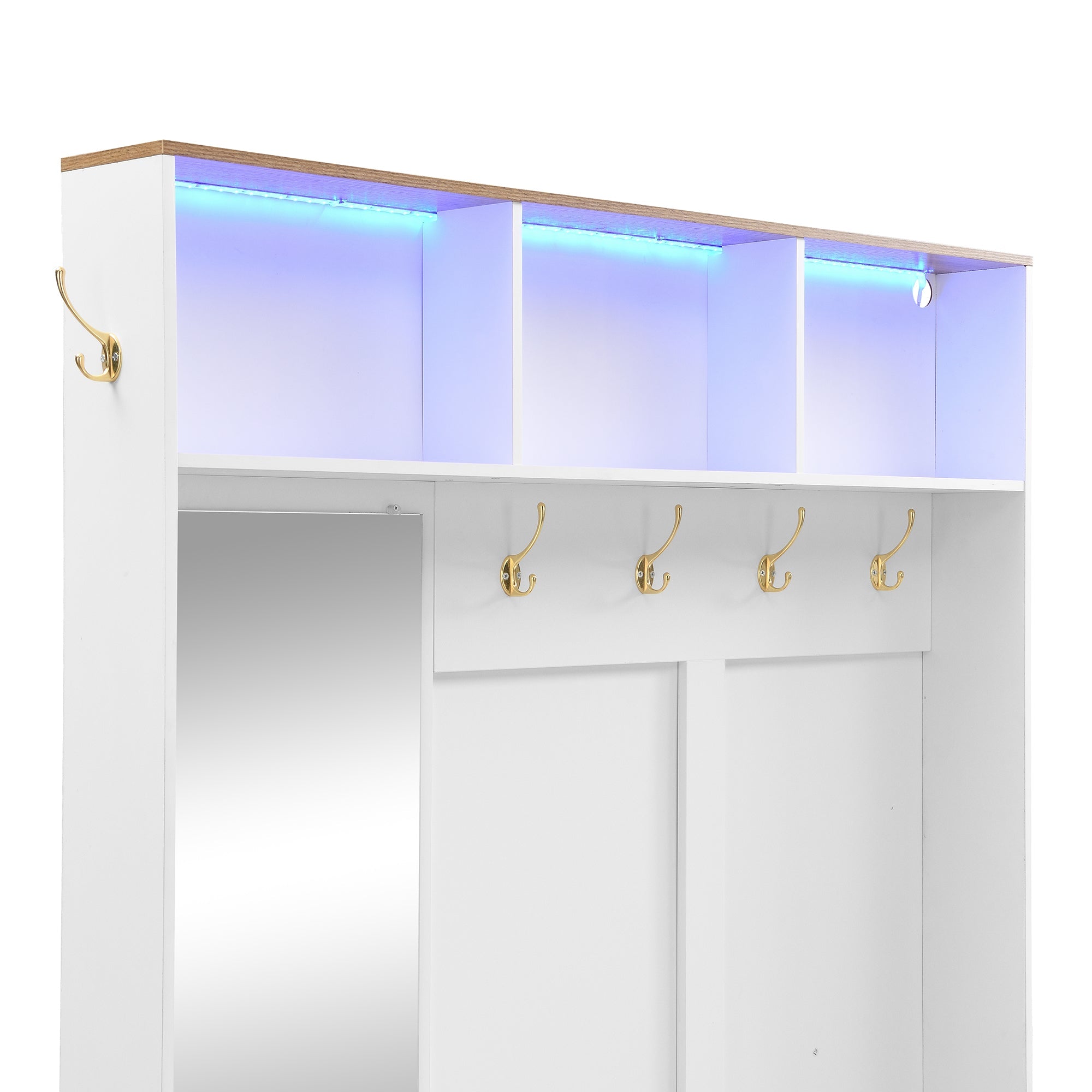 Logidon kledingkast wit met LED spiegelhaken lades
