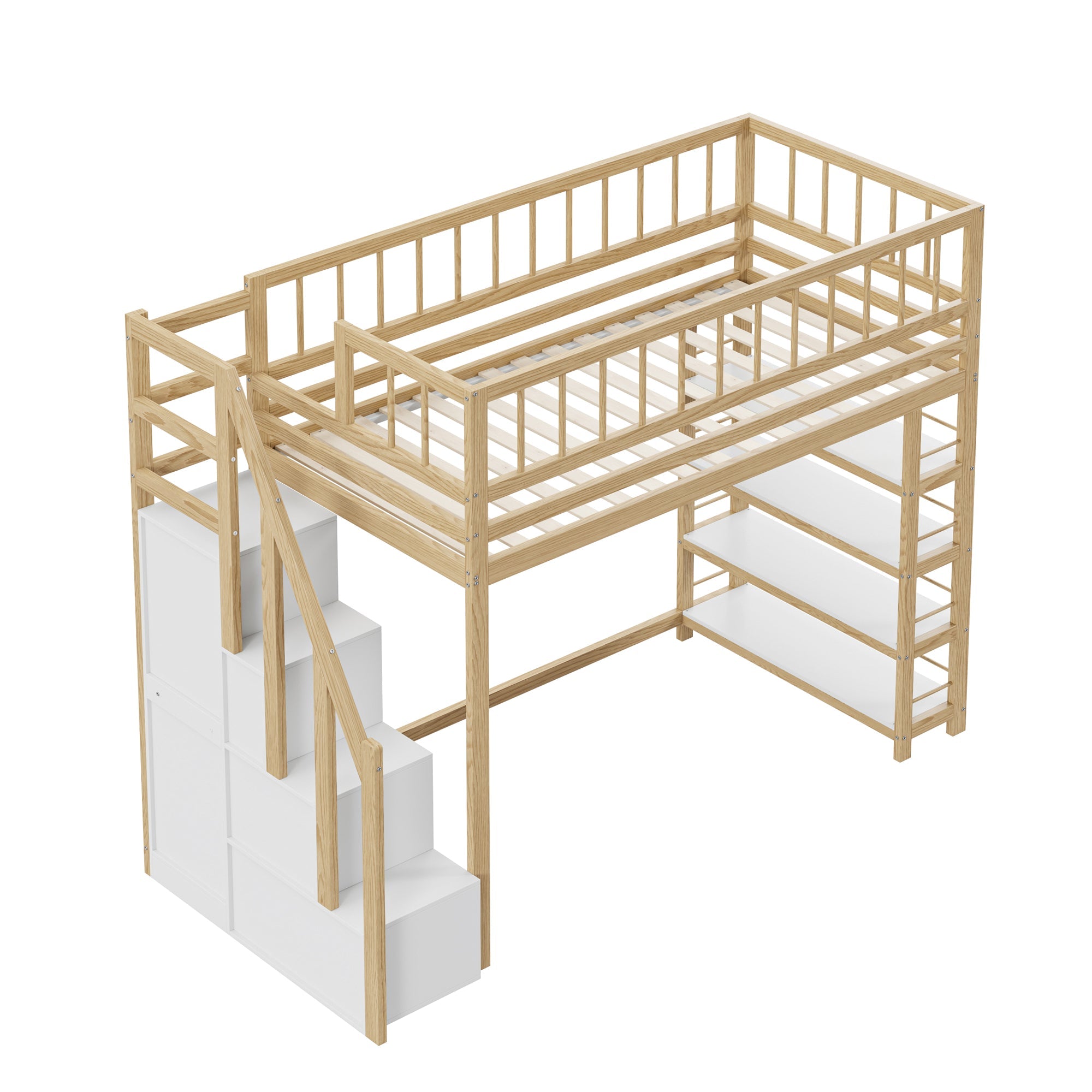 Logidon loft bed 90x200 cm with wardrobe and storage space combination bed