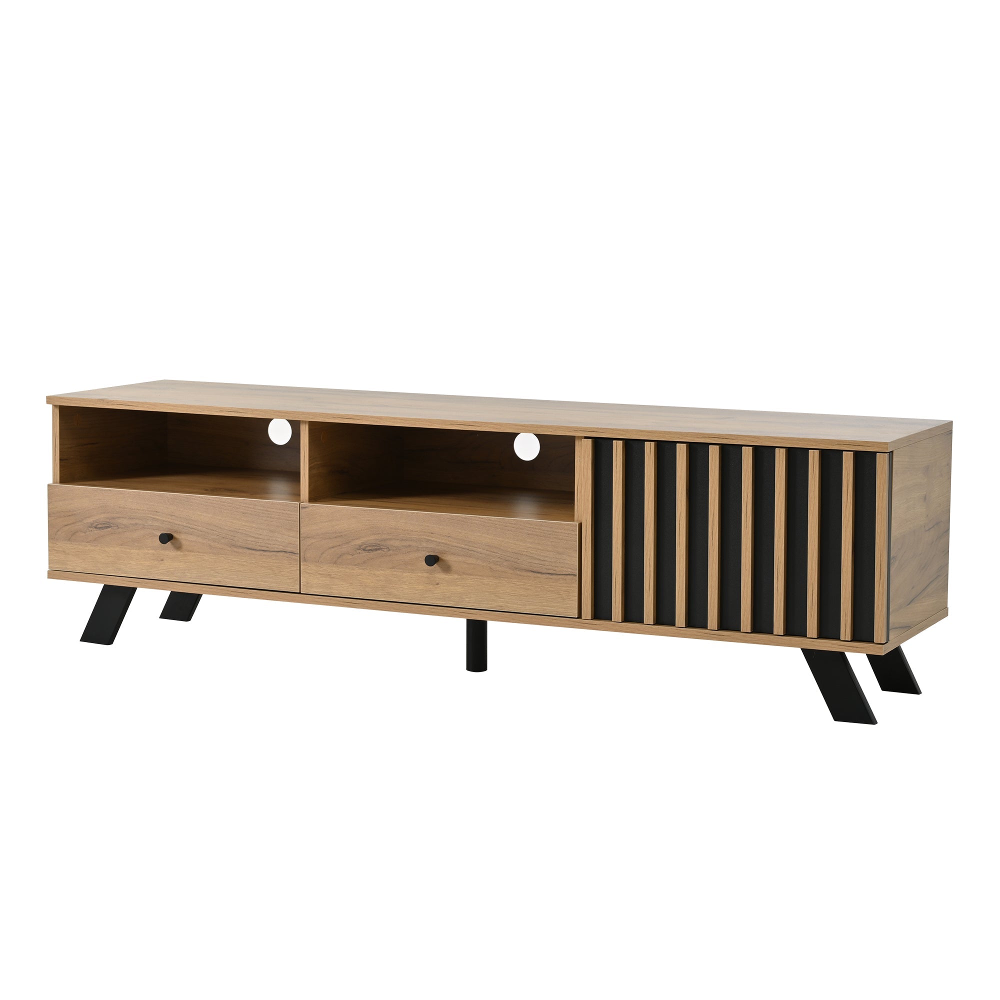 Logidon TV-meubel 150 x 38 x 44 cm natuurlijke houtlook 2 lades