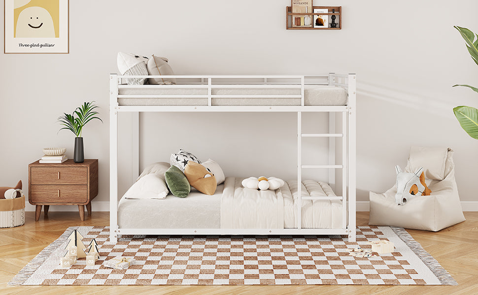 Logidon Bunk Bed 140x200 Metal White Safety Railing