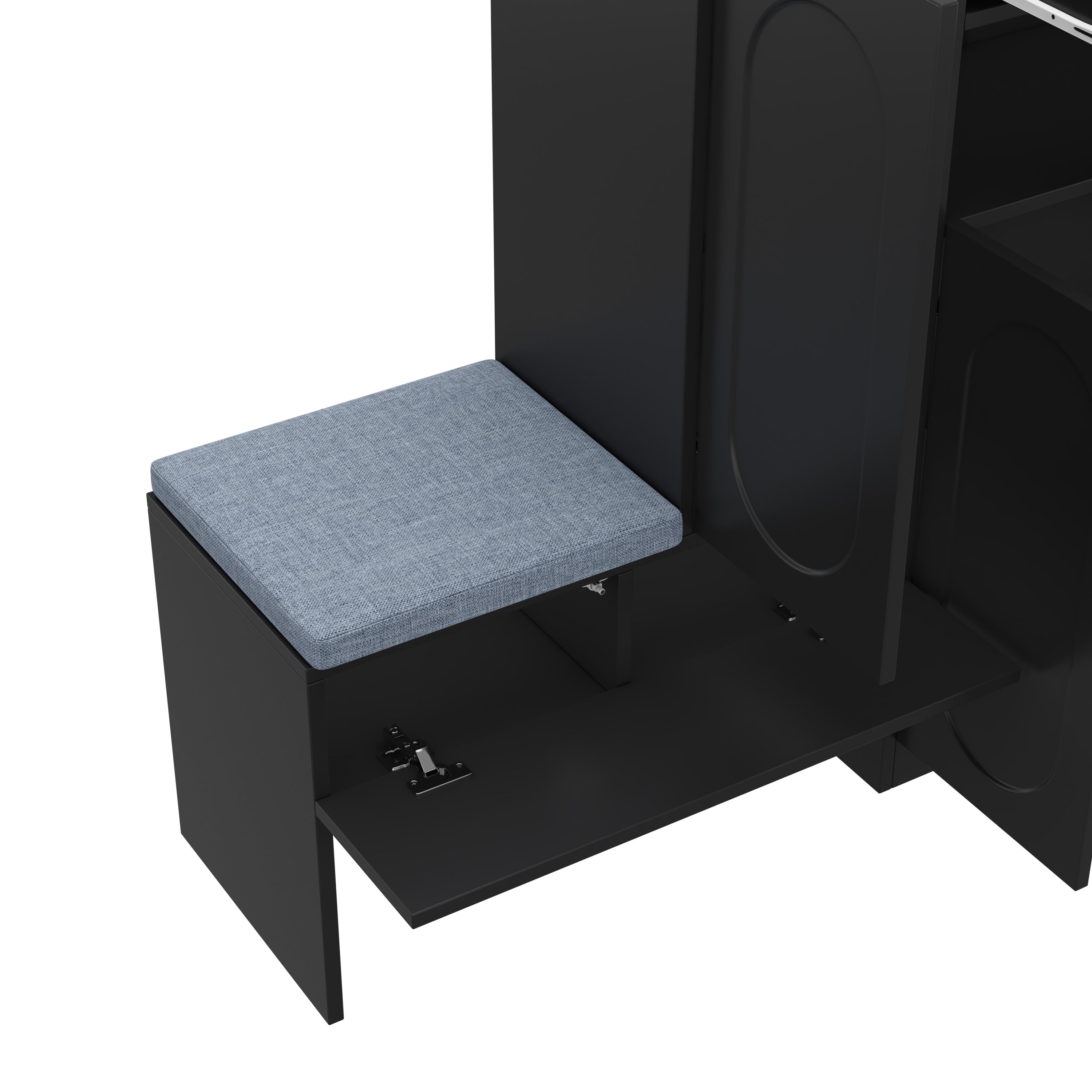 Logidon Trendy 2-in-1 Schoenenkast Zwart 130x35x110 cm Soft Close