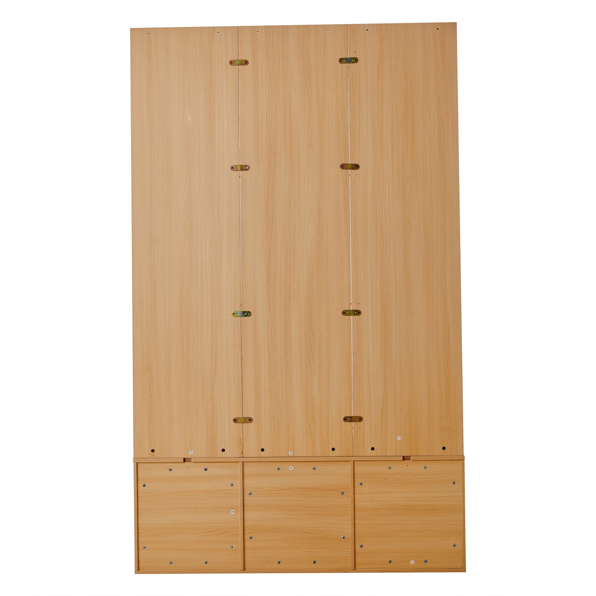 Logidon garderobekast 120x40x200 cm spiegel schoenenbank wit hout
