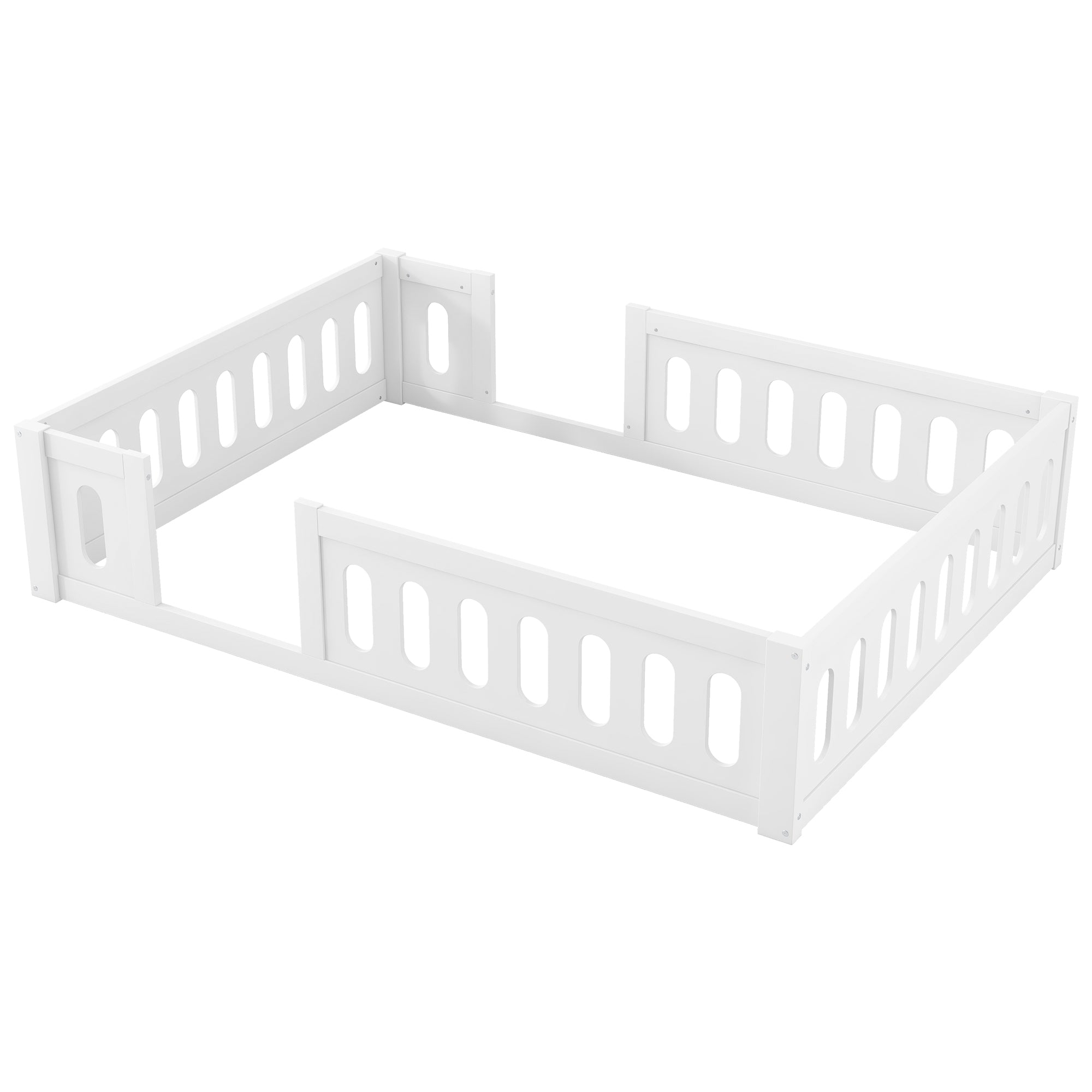 Logidon houten platformbed 140x200 met railing wit