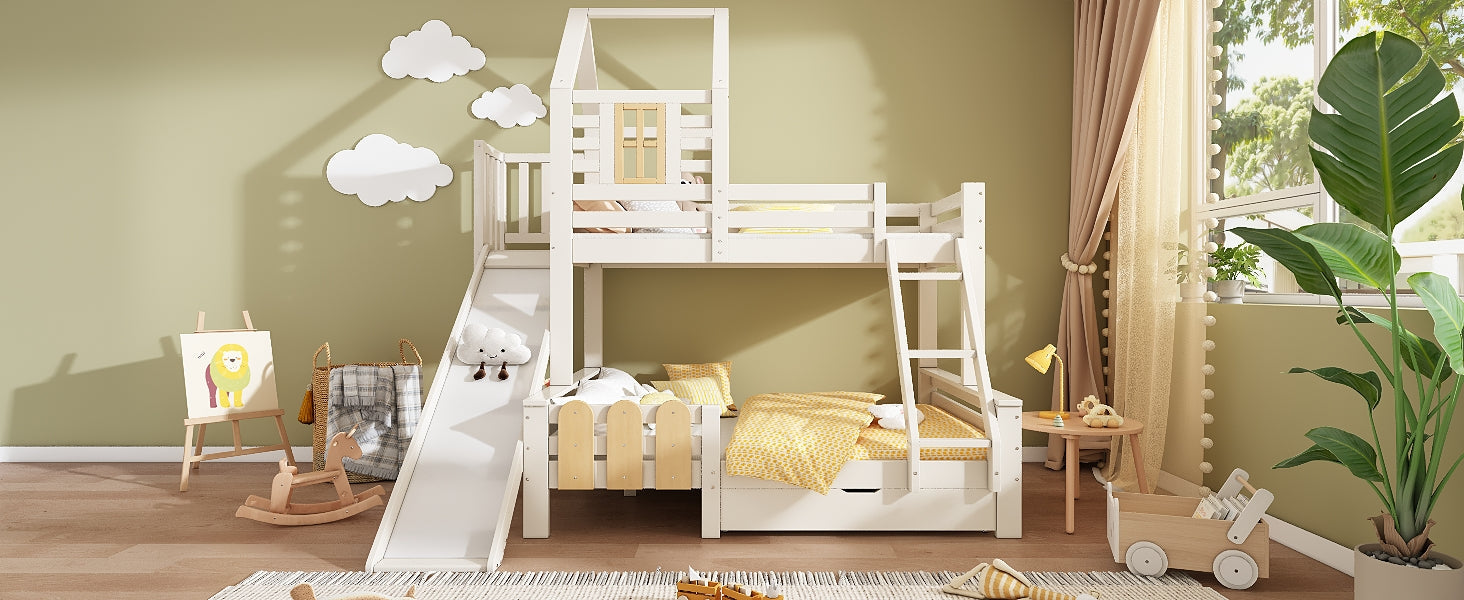 Logidon stapelbed 90x200/140x200 schuiflaadladder blokhut design