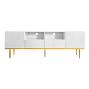 Logidon Modern tv-meubel wit met gouden poten en gouden bies