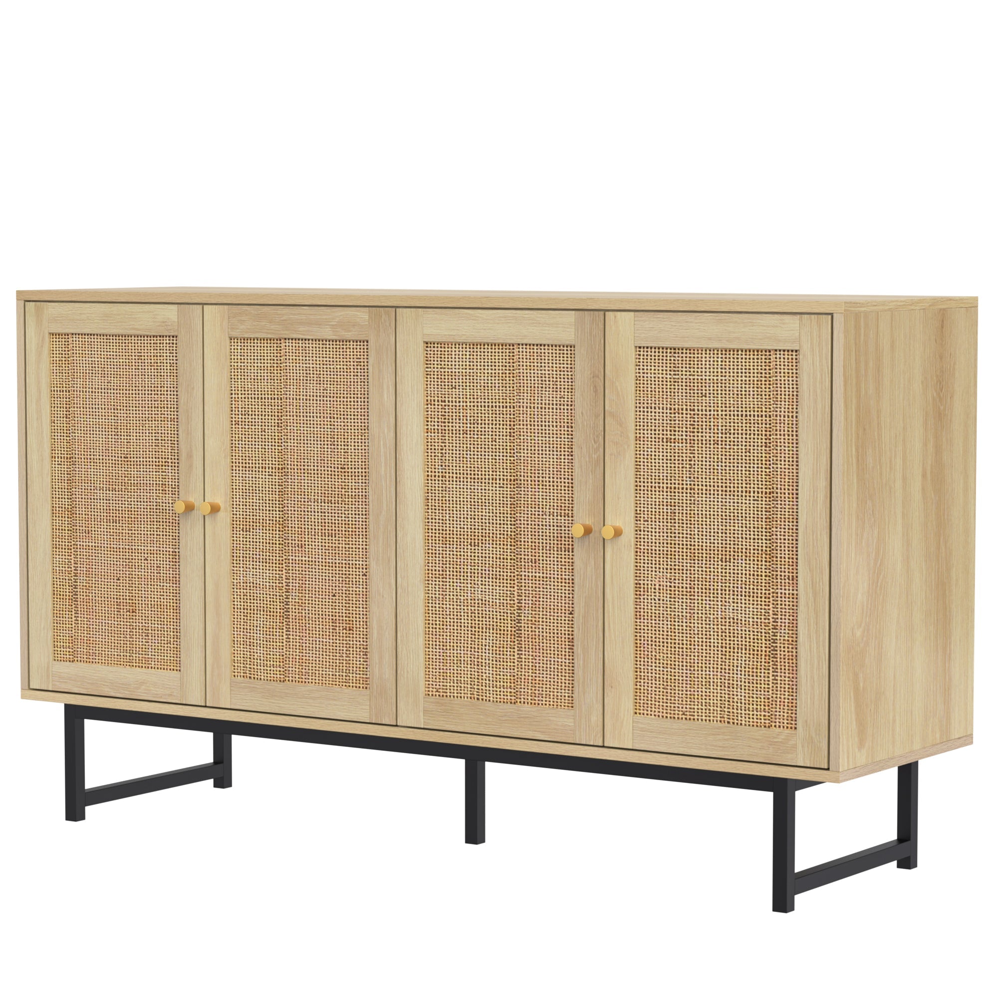 Logidon dressoir 140x39,5x80 cm met echt rattengaas 4 deuren