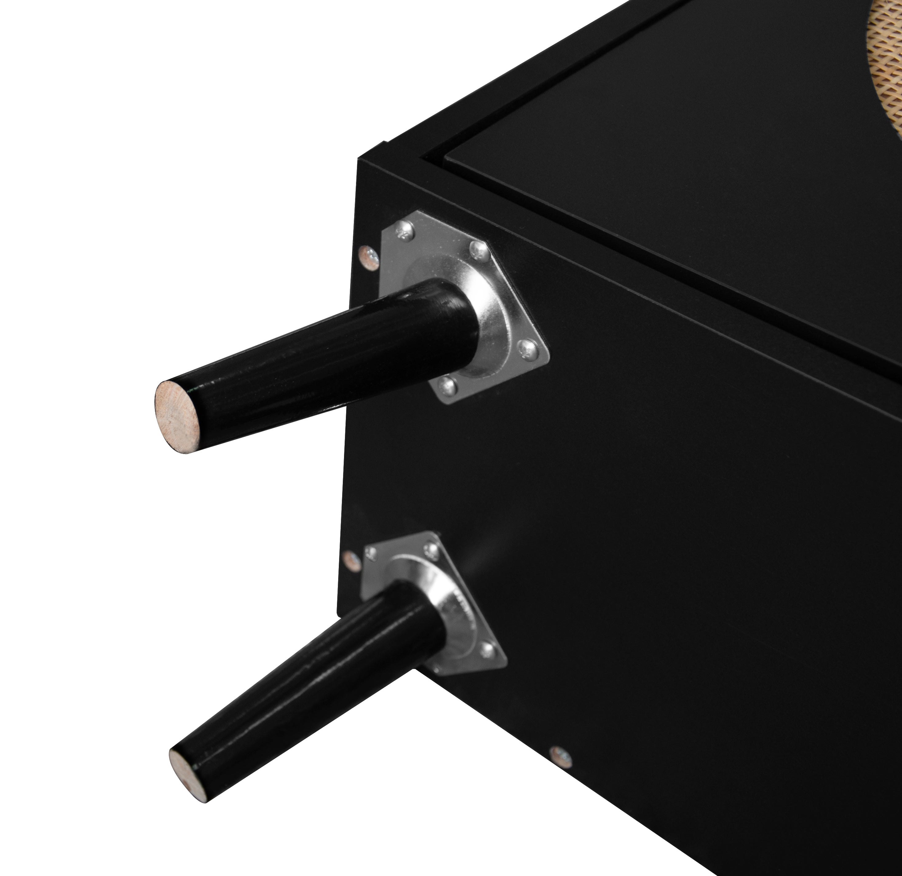 Logidon Schoenenkast Zwart Rotan Look Twee Deuren 60 cm Lengte