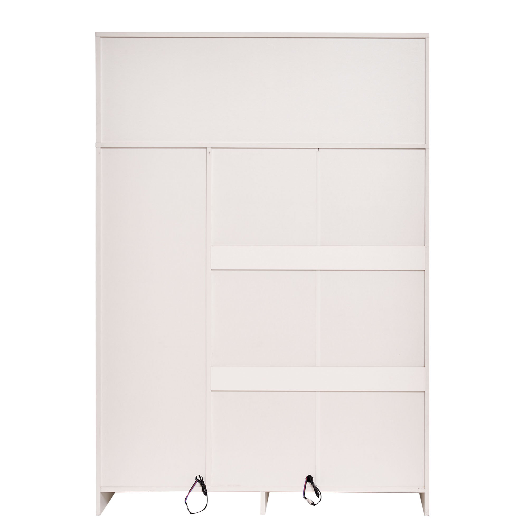 Logidon Witte kledingkast 110x50x160 cm met 3 glazen deuren LED