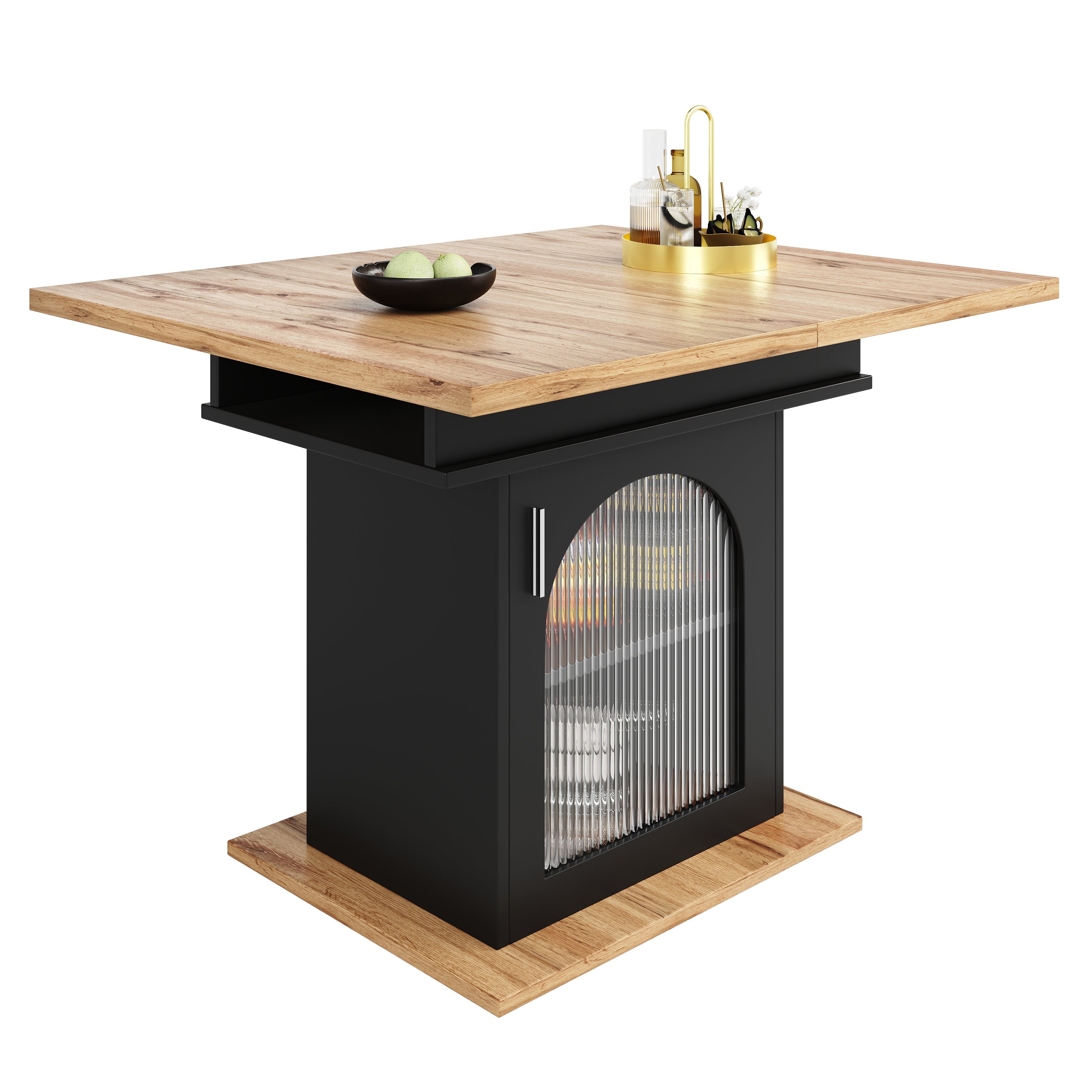 Logidon eettafel telescopische tafel 140×80 cm met drie opbergniveaus