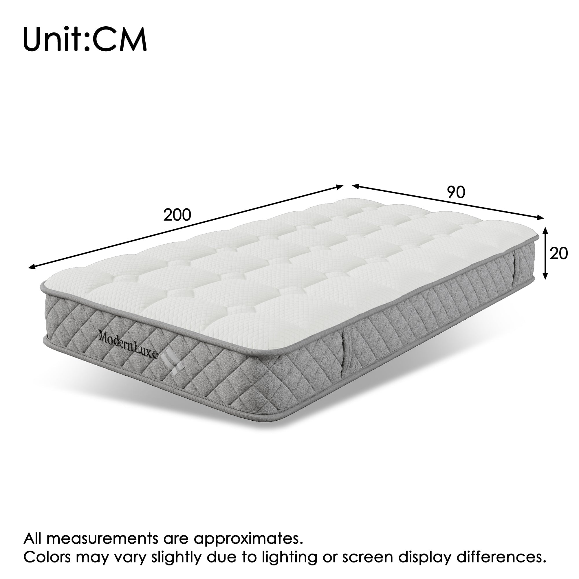 Logidon gestoffeerd bed kinderbed roze 90x200 cm met matras