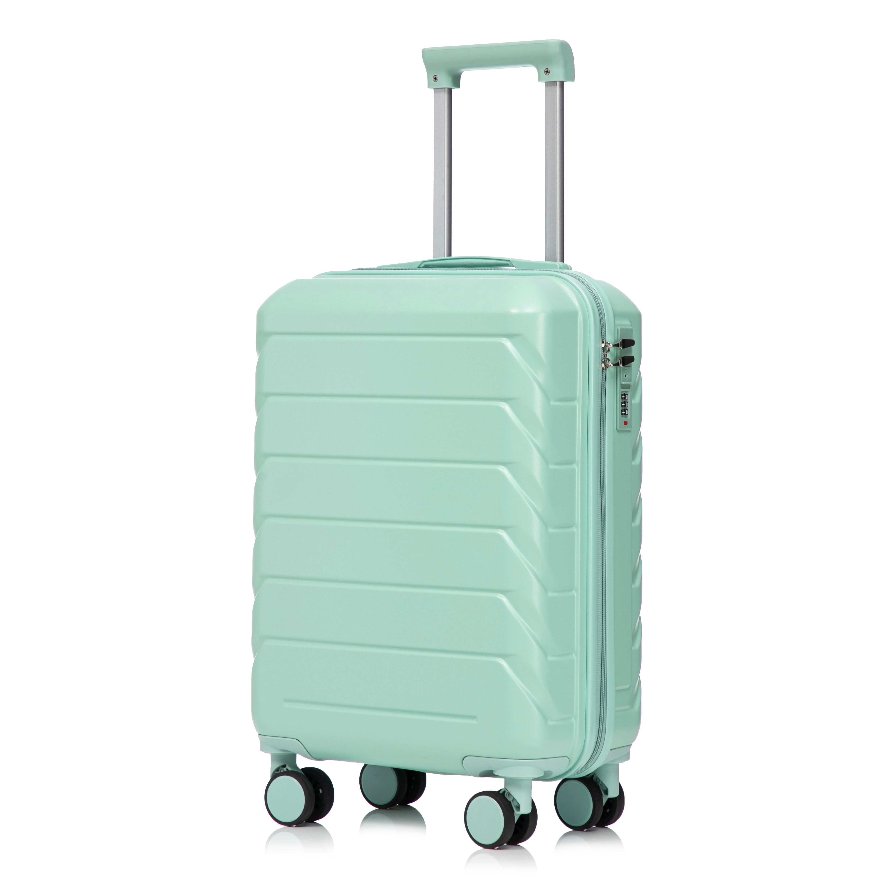 Logidon 14 en 19 inch ABS spinner kofferset mintgroen 2-delig