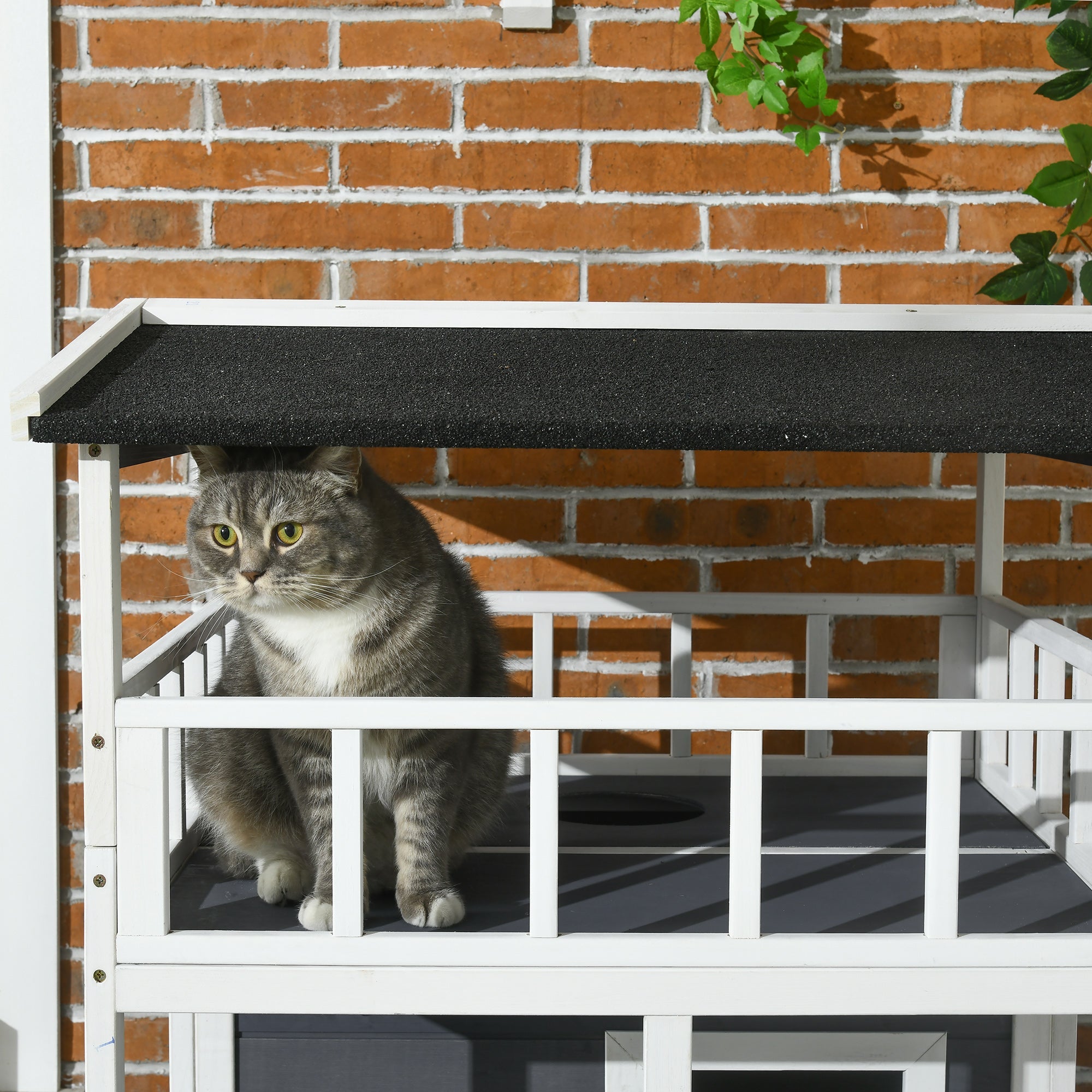 Logidon Kattenhuis met Toilet Grijs met meerdere verdiepingen 78 x 76 x 140 cm