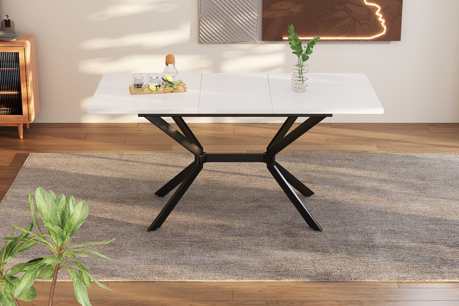 Logidon Witte Uitschuifbare Eettafel 120 160 cm Breed 80 cm