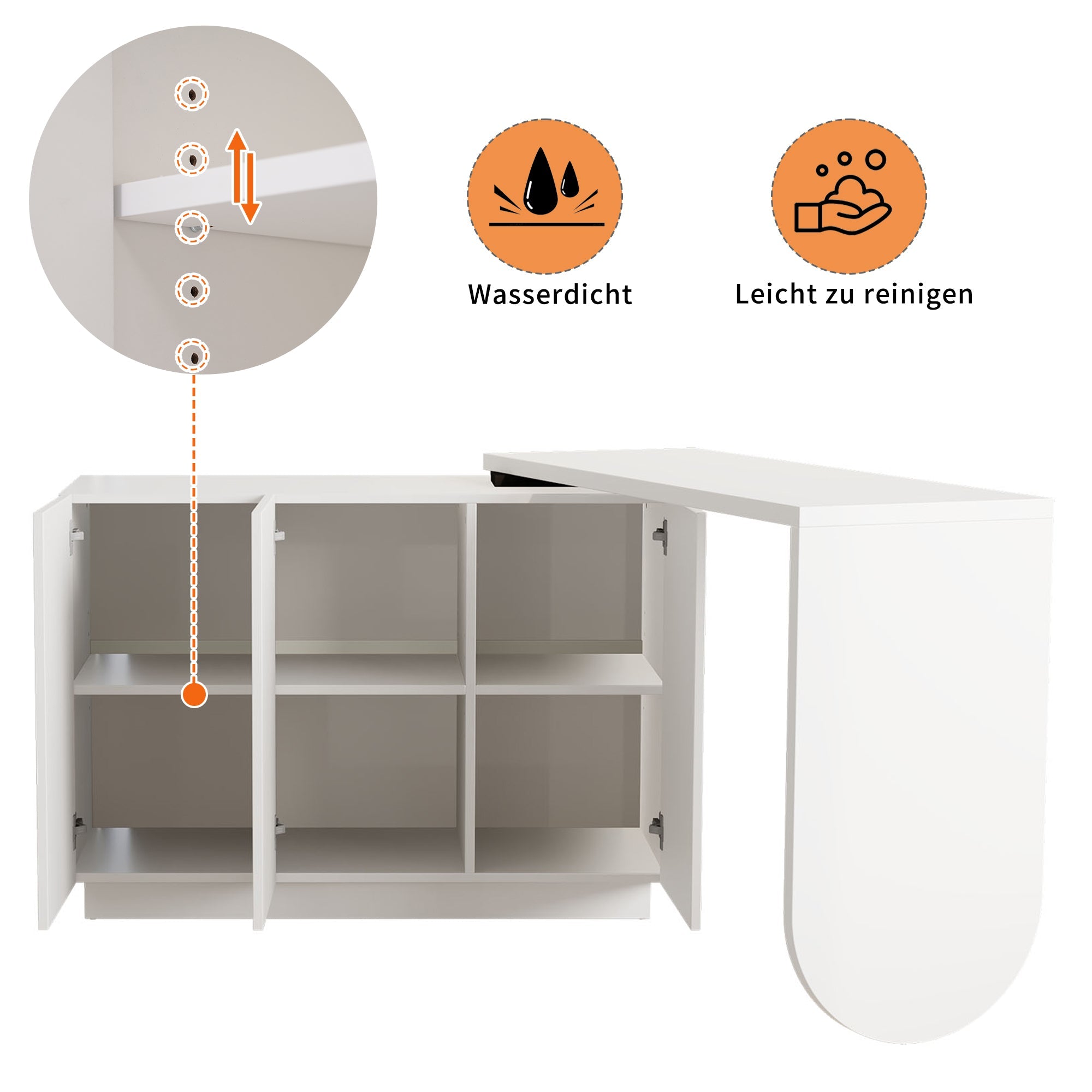 Logidon hoekbureau L-vorm draaibaar wit 110 centimeter