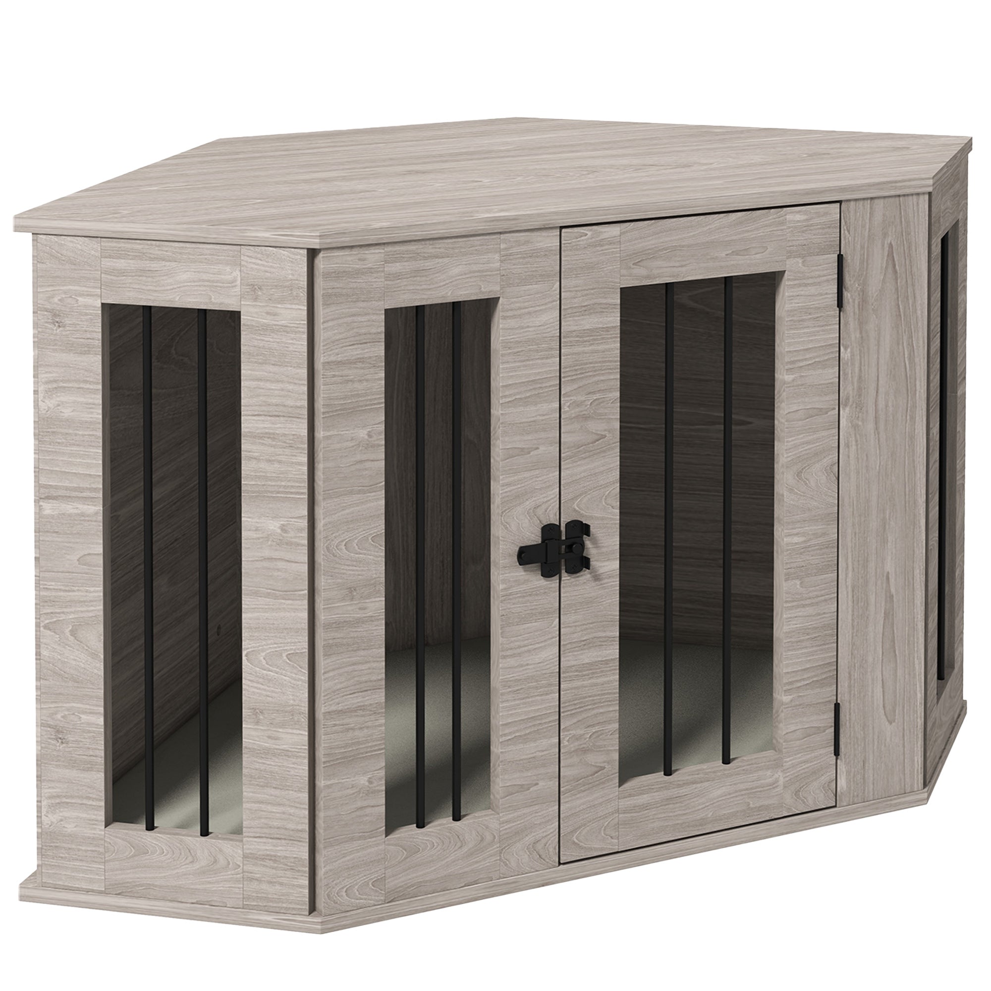 Logidon hondenkooi walnoot 104x55x63 cm met kussen en deursluiting