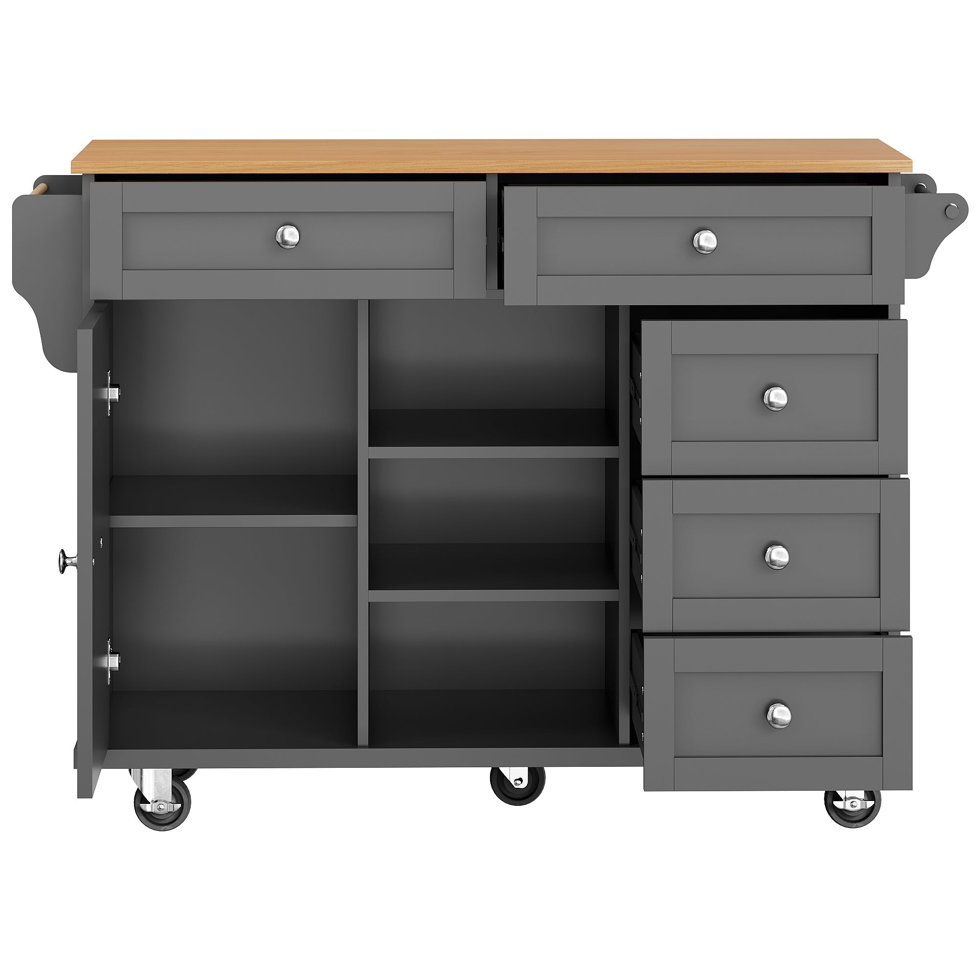 Logidon Restauratiewagen Zwart 134x46x92 cm Mobiel DualUse Design