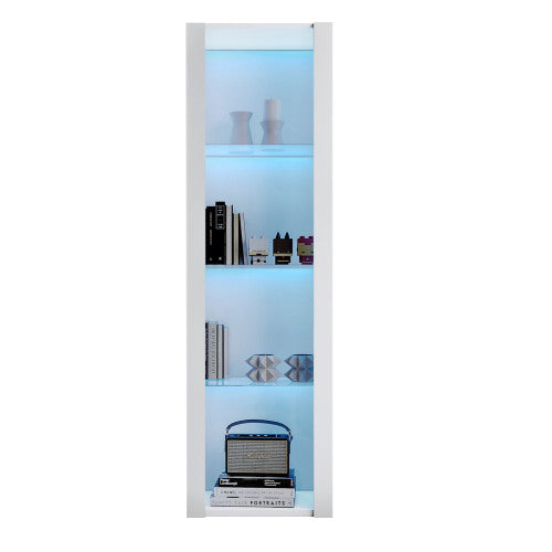Logidon witte hoogglans vitrine met LED verlichting 55x38x166 cm