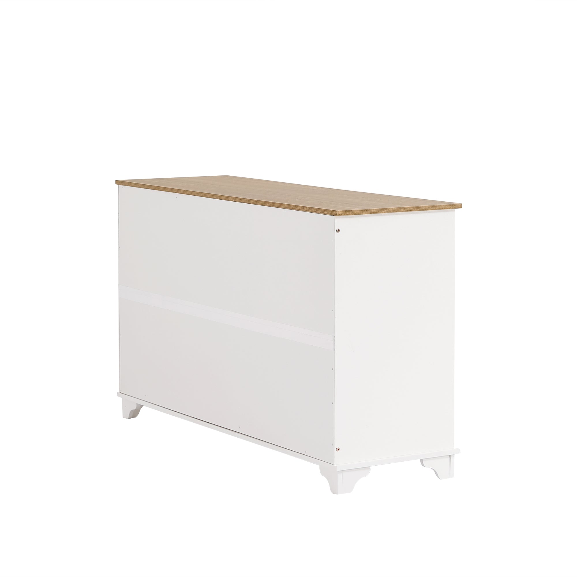 Logidon classic chest of drawers white natural with 3 drawers and 2 doors