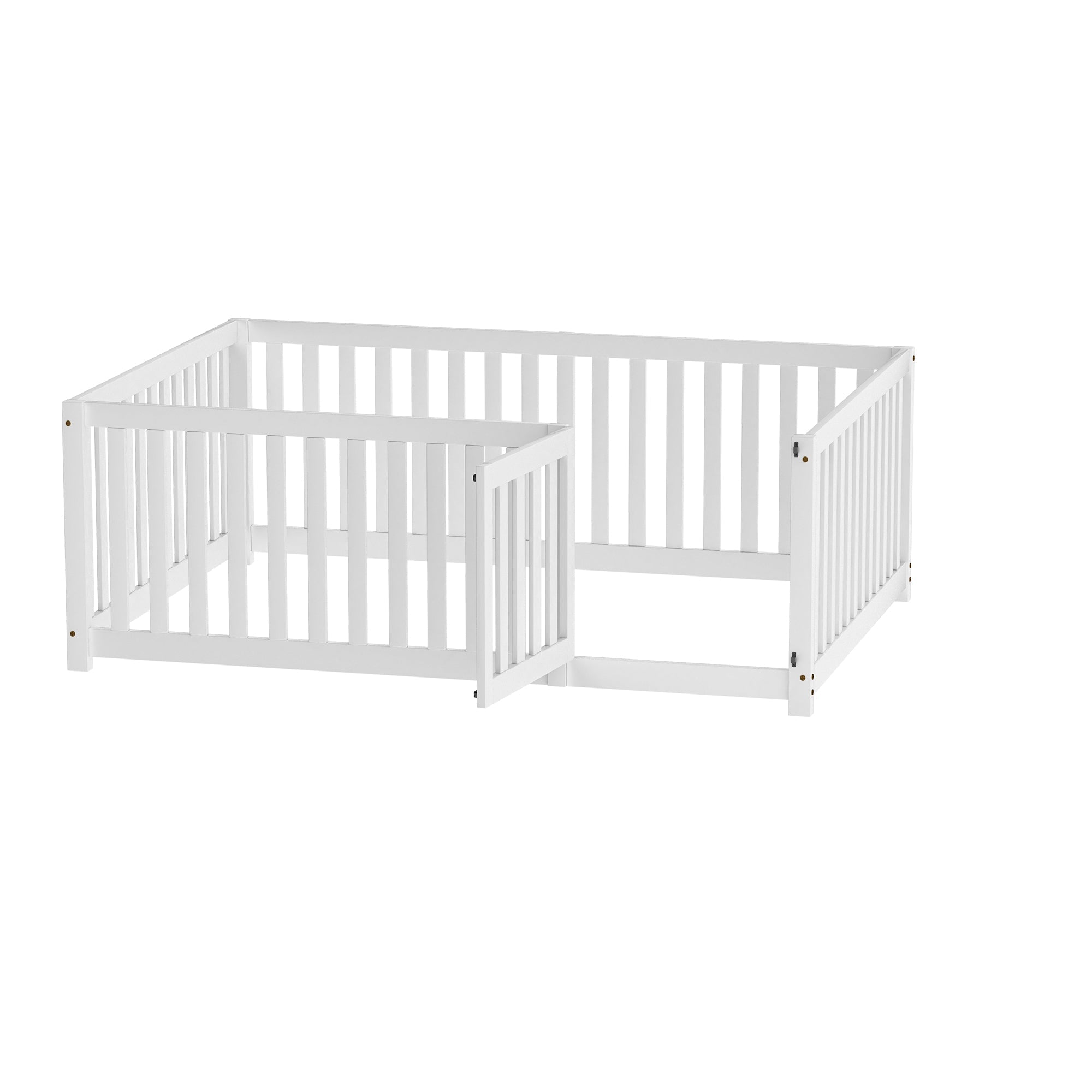 Logidon Children's Bed 140x200 White With Door and Fence