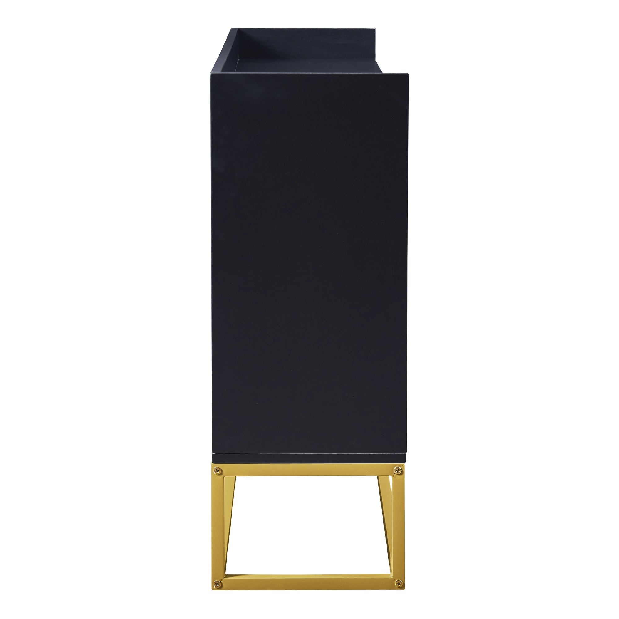 Logidon Modern Dressoir Zwart 4 Deurs Greeploos 120 x 30 x 80 cm