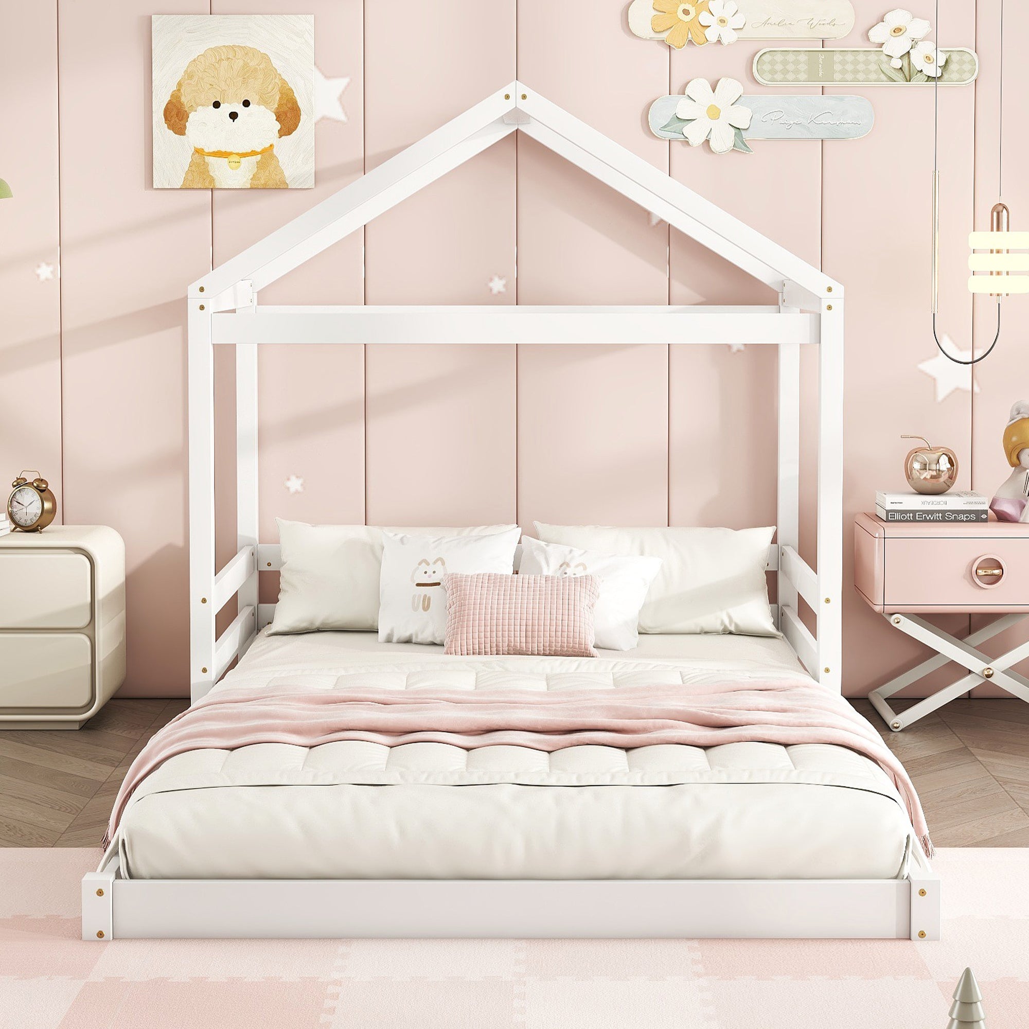 Logidon huisbed 140x200 wit grenenhout minimalistisch