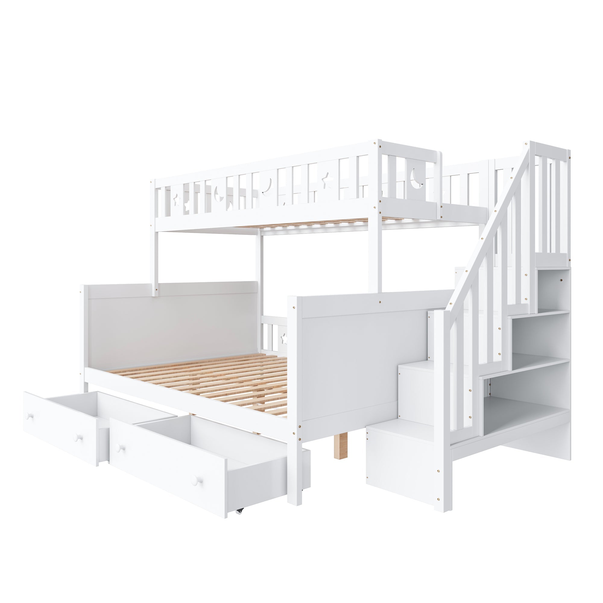 Logidon kinderstapelbed 90x200/140x200 wit met veiligheidstrap