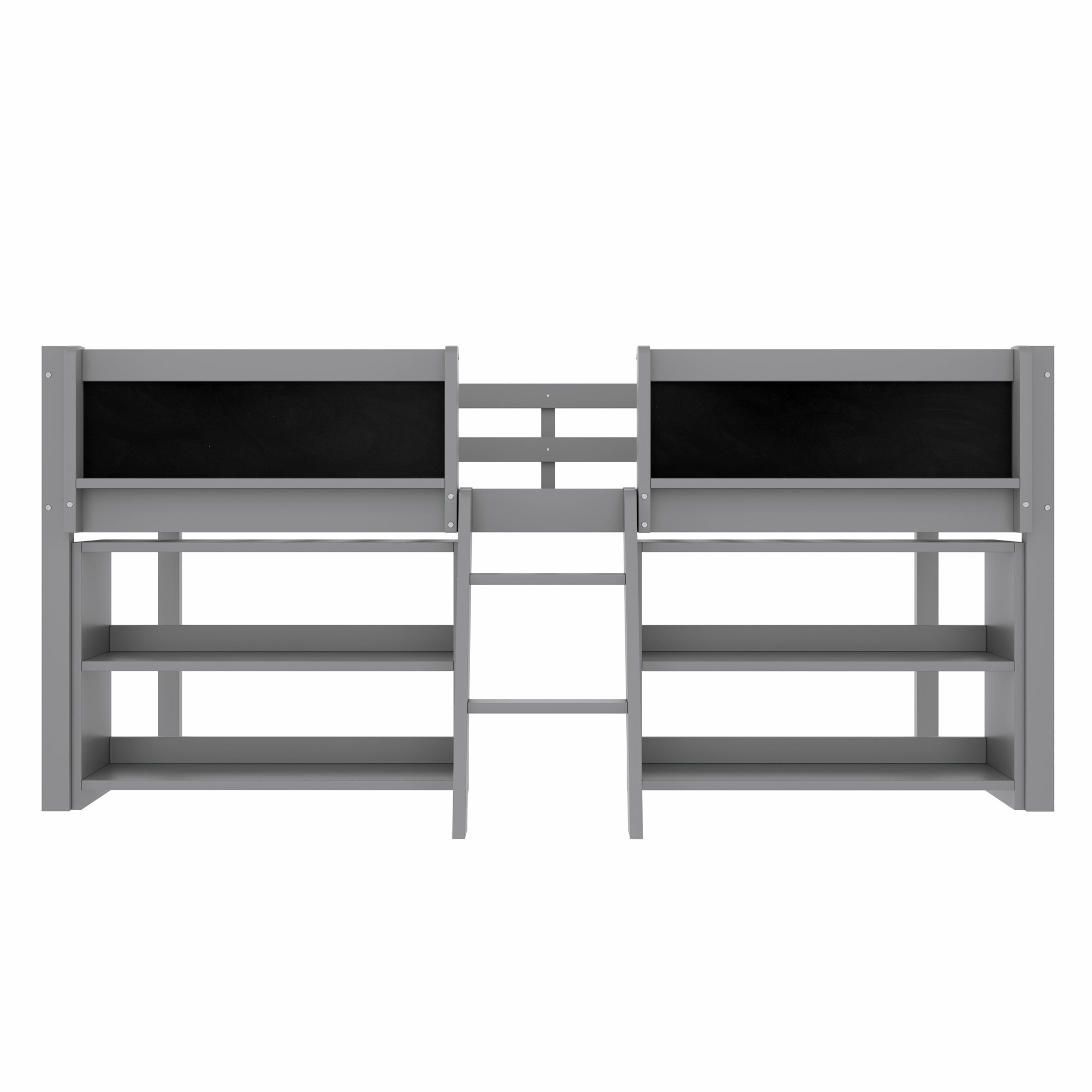 Logidon halfhoogslaper 90x200 cm met opbergruimte en ladder grijs