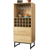 Logidon wijnkast dressoir houtlook 60x39,5x141 cm 18 vakken