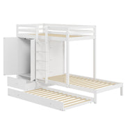 Logidon stapelbed massief hout 90x200 wit uitschuifbedkast