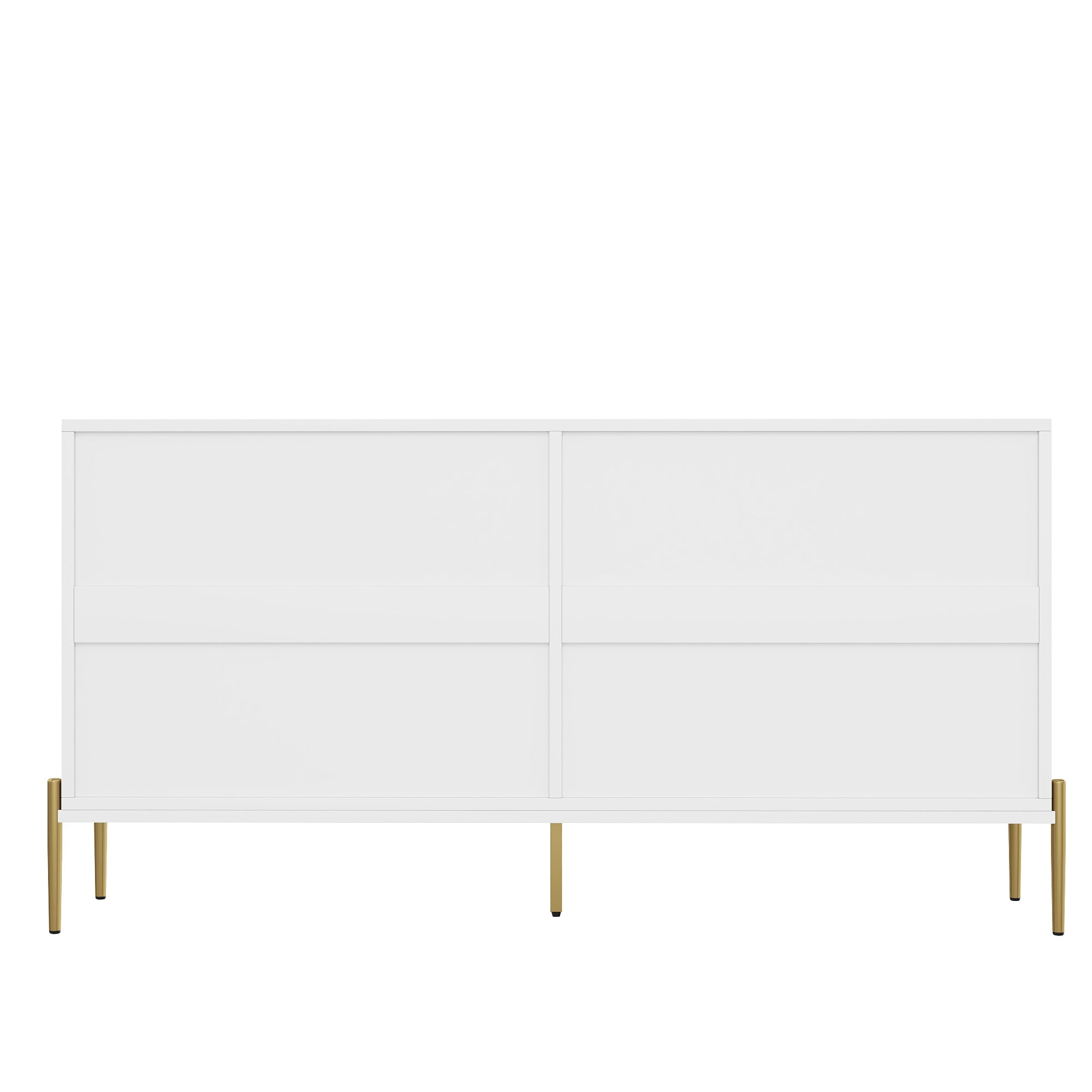 Logidon Modern dressoir wit met gouden details, 4 deuren, 162x40x80