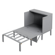 Logidon Murphy bed 90x200 grijs verticaal opklapbed met lattenbodem