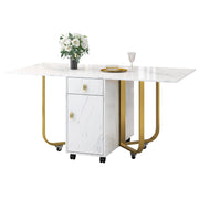 Logidon opklapbare eettafel wit 150 cm met kast en 2 lades