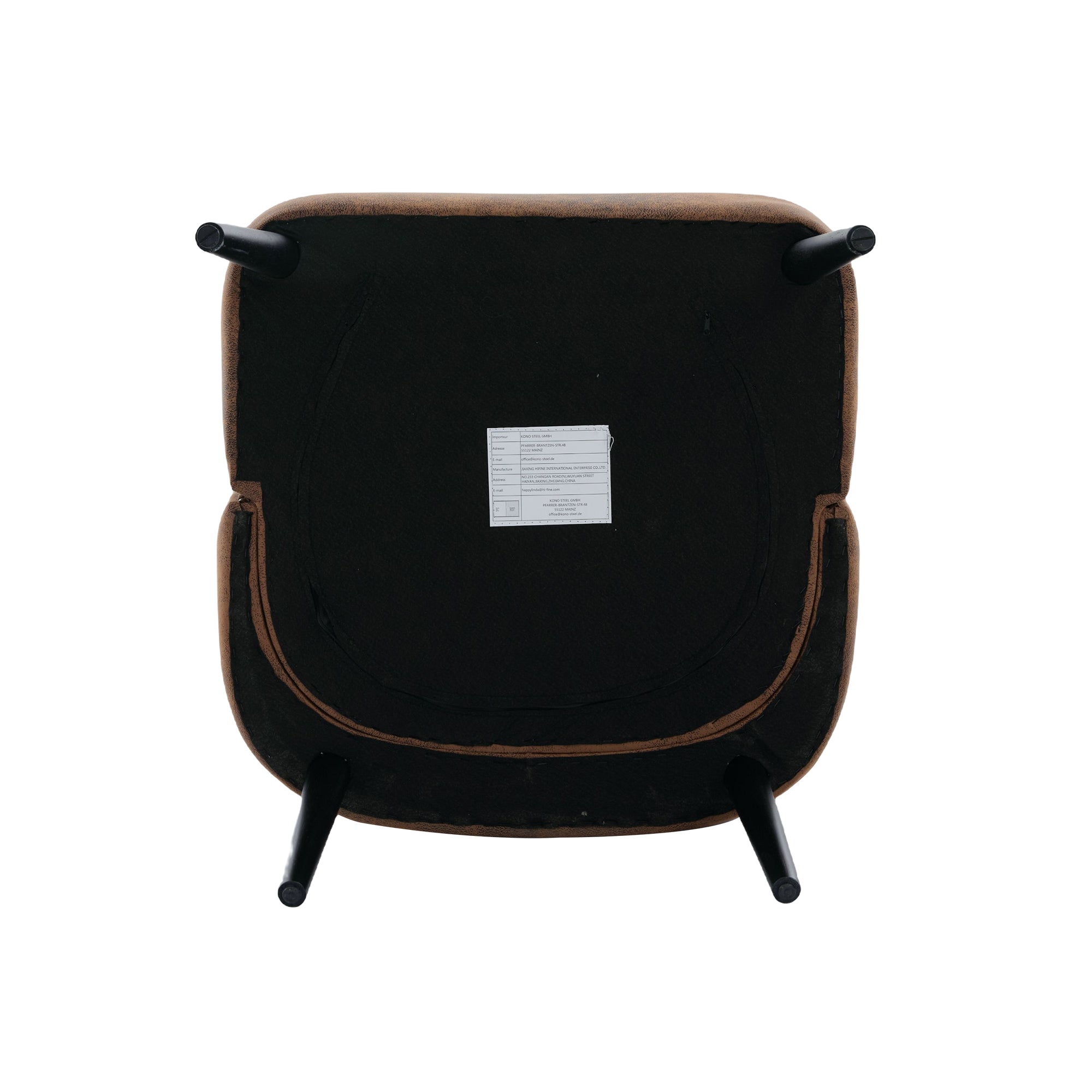 Logidon Tech stoffen fauteuil zonder armknop en klinknagels koffiebruin