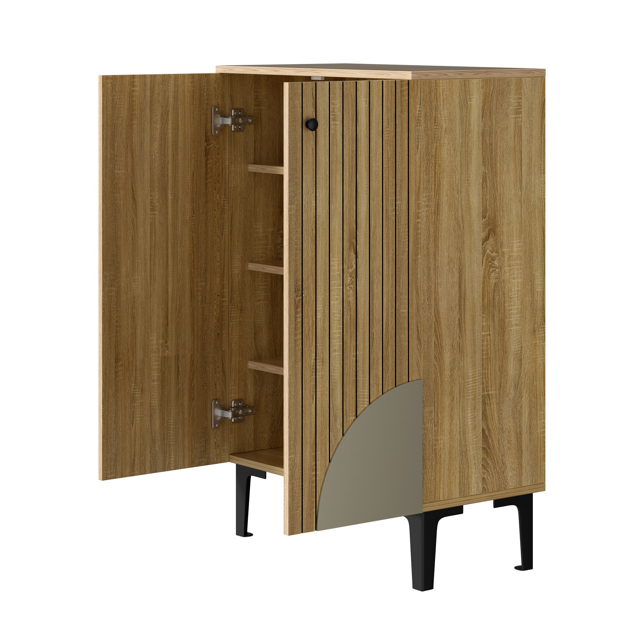 Logidon moderne schoenenkast van natuurlijk hout, ruimtebesparende organizer