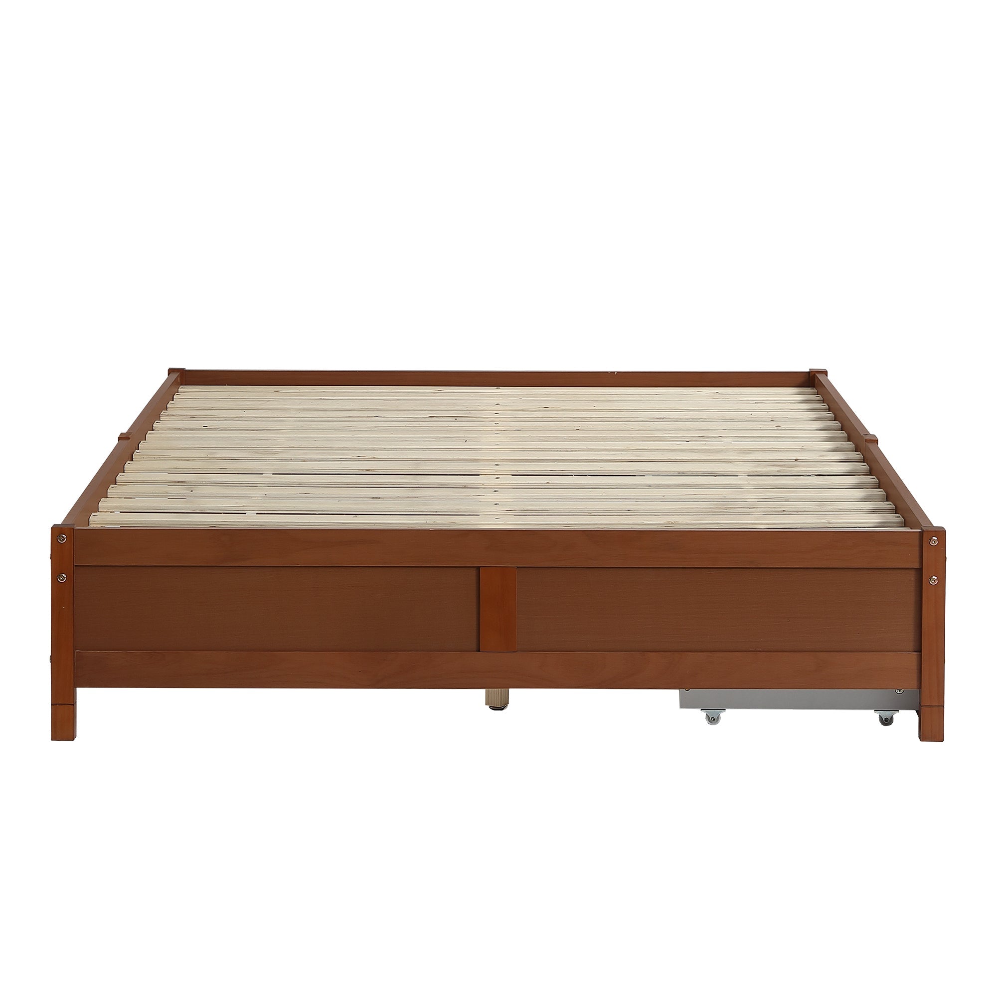 Logidon Kinderbed Vintage Hout Roodbruin 140x200 cm met twee lades