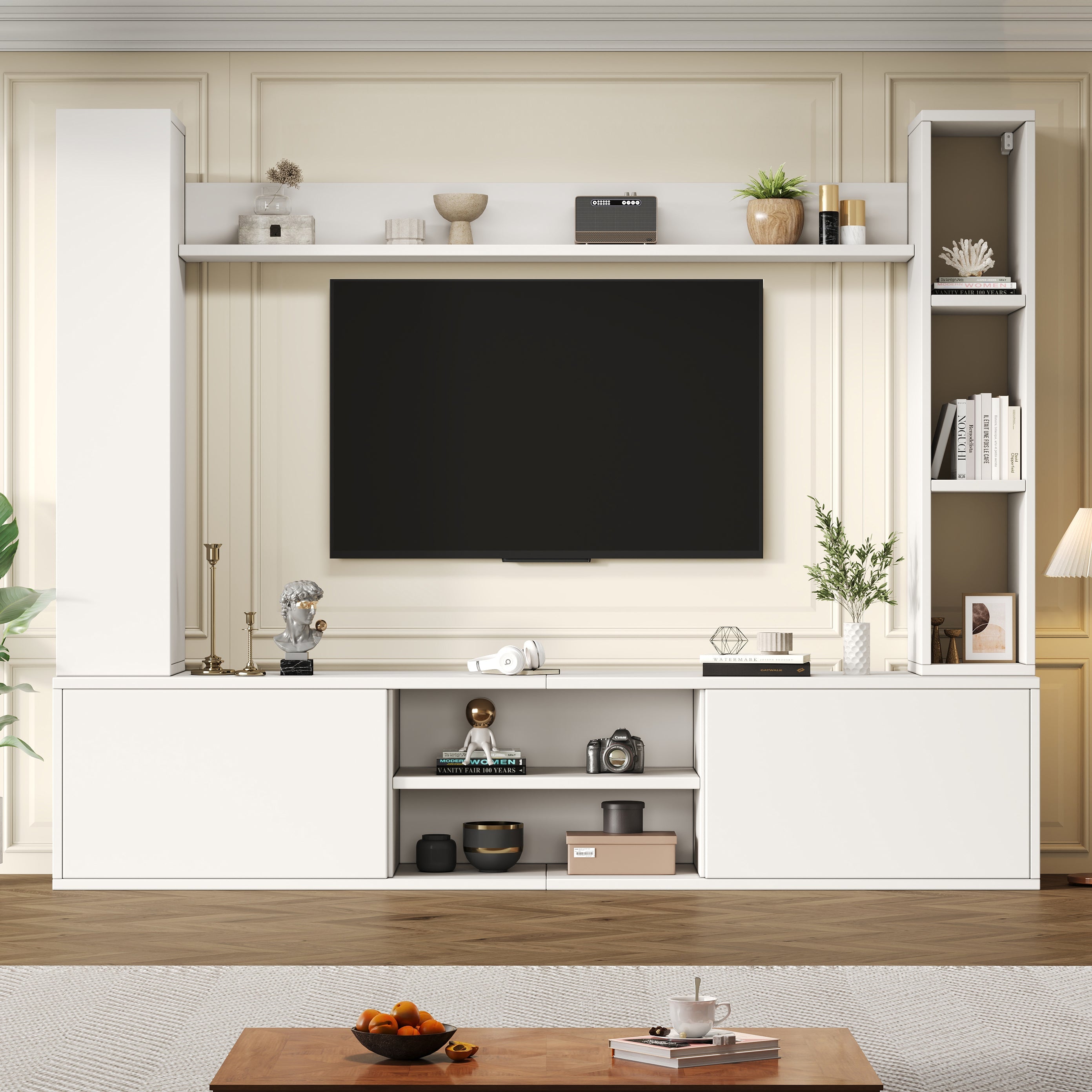 Logidon TV wandmeubel wit 180x35x33,5 cm compleet 4 delen