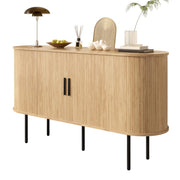 Logidon Modern MDF dressoir met rolluikdeuren en aluminium handgrepen