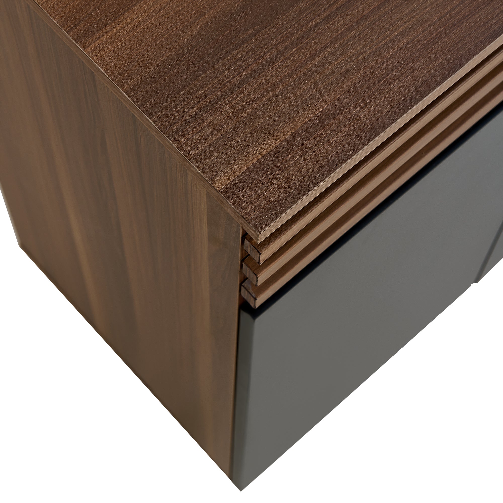 Logidon Modern dressoir 150 x 40 x 85 cm houtlook zwarte deuren