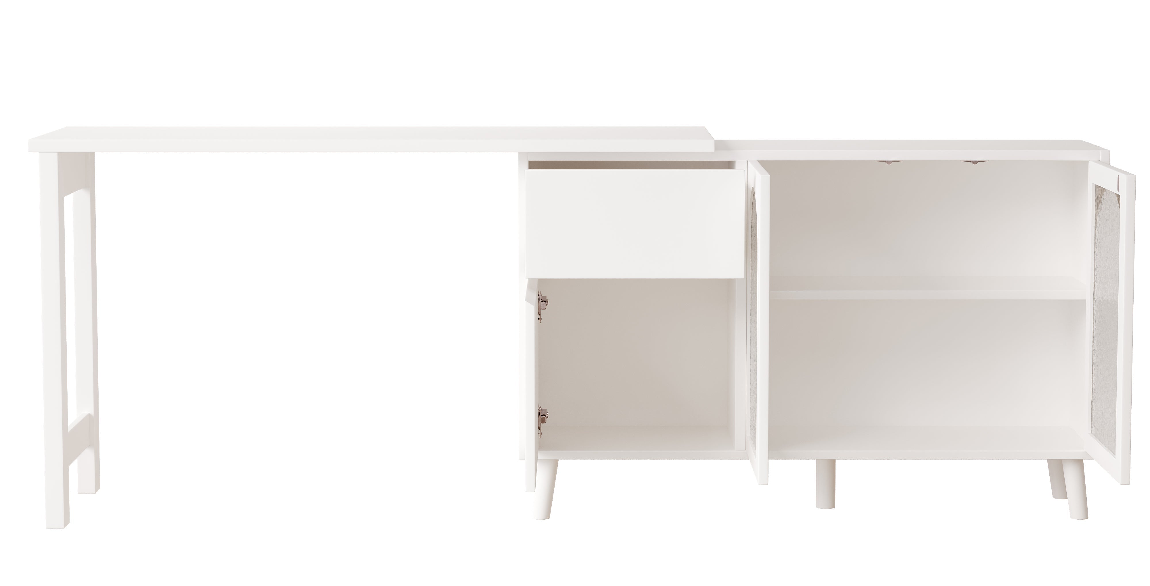 Logidon LED bureau 2-in-1 dressoir wit 120x40x78 cm