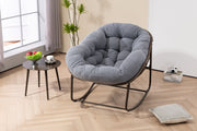 Logidon Outdoor Rattan Rocking Chair Gray With Padded Cushion