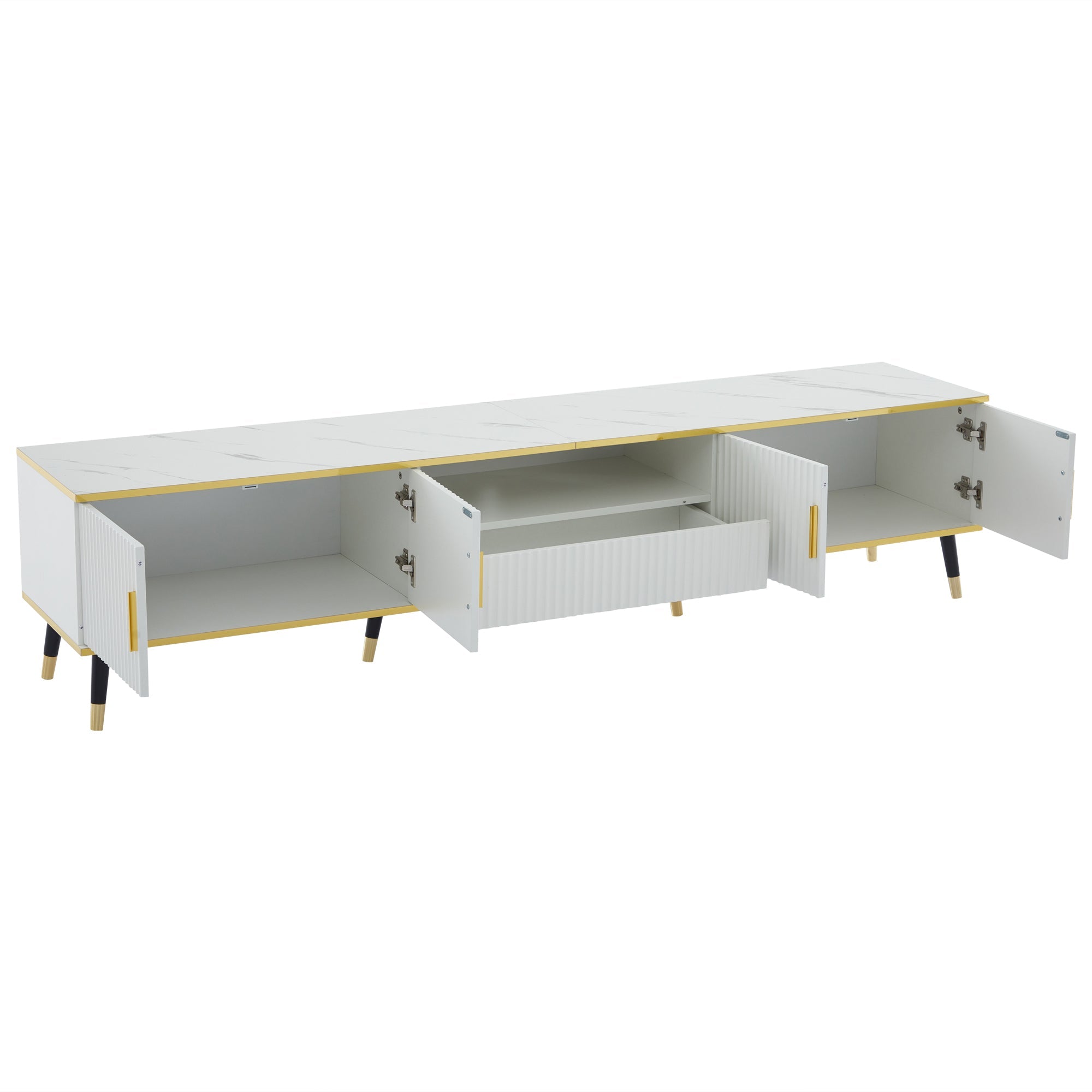 Logidon Modern TV-meubel Wit Marmerlook 200x40x46 cm
